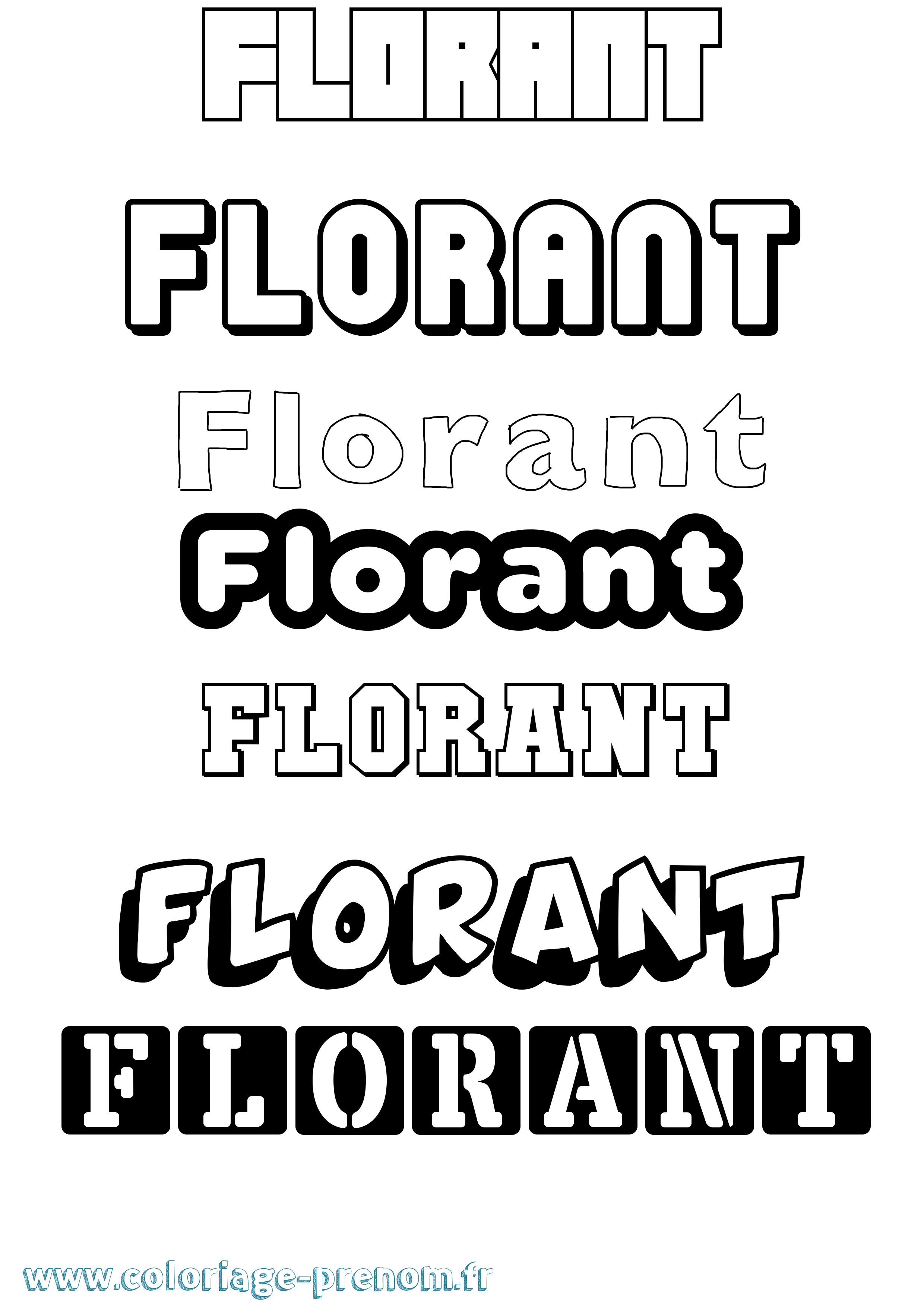 Coloriage prénom Florant Simple