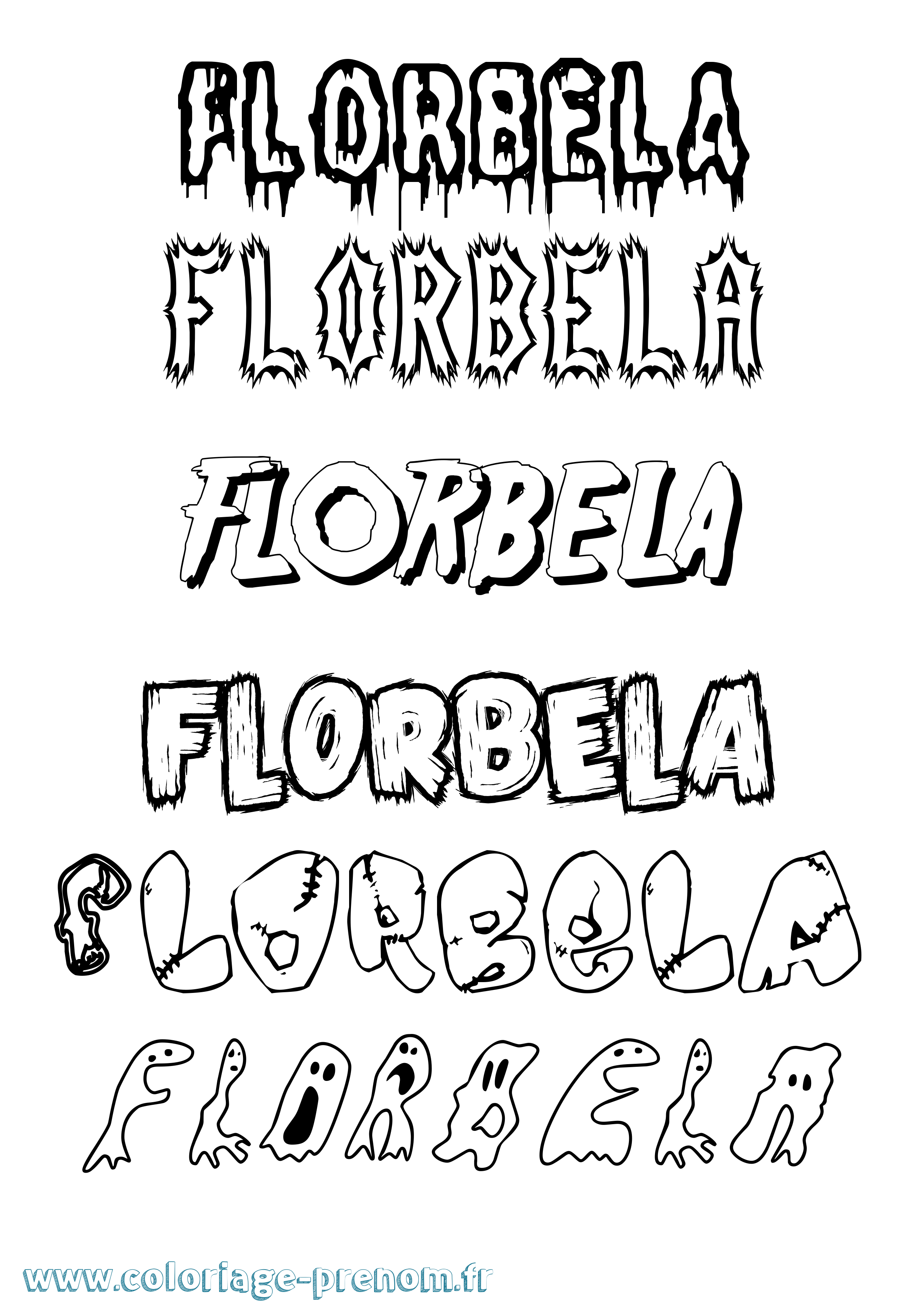 Coloriage prénom Florbela Frisson