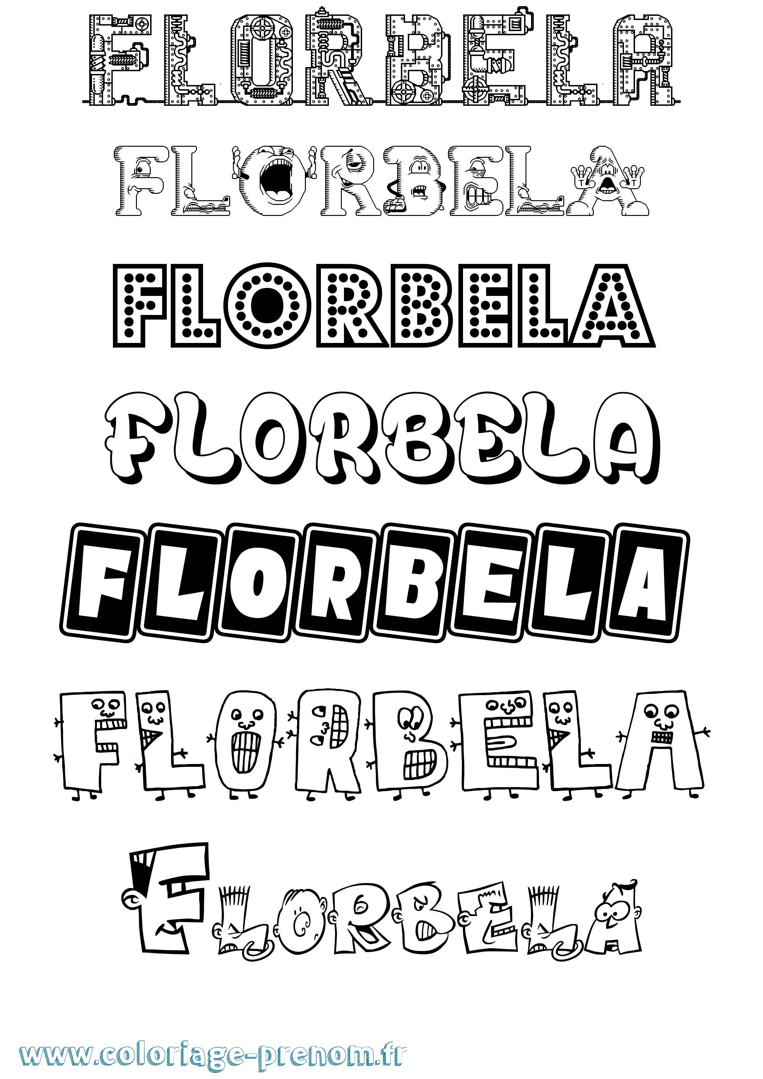 Coloriage prénom Florbela Fun