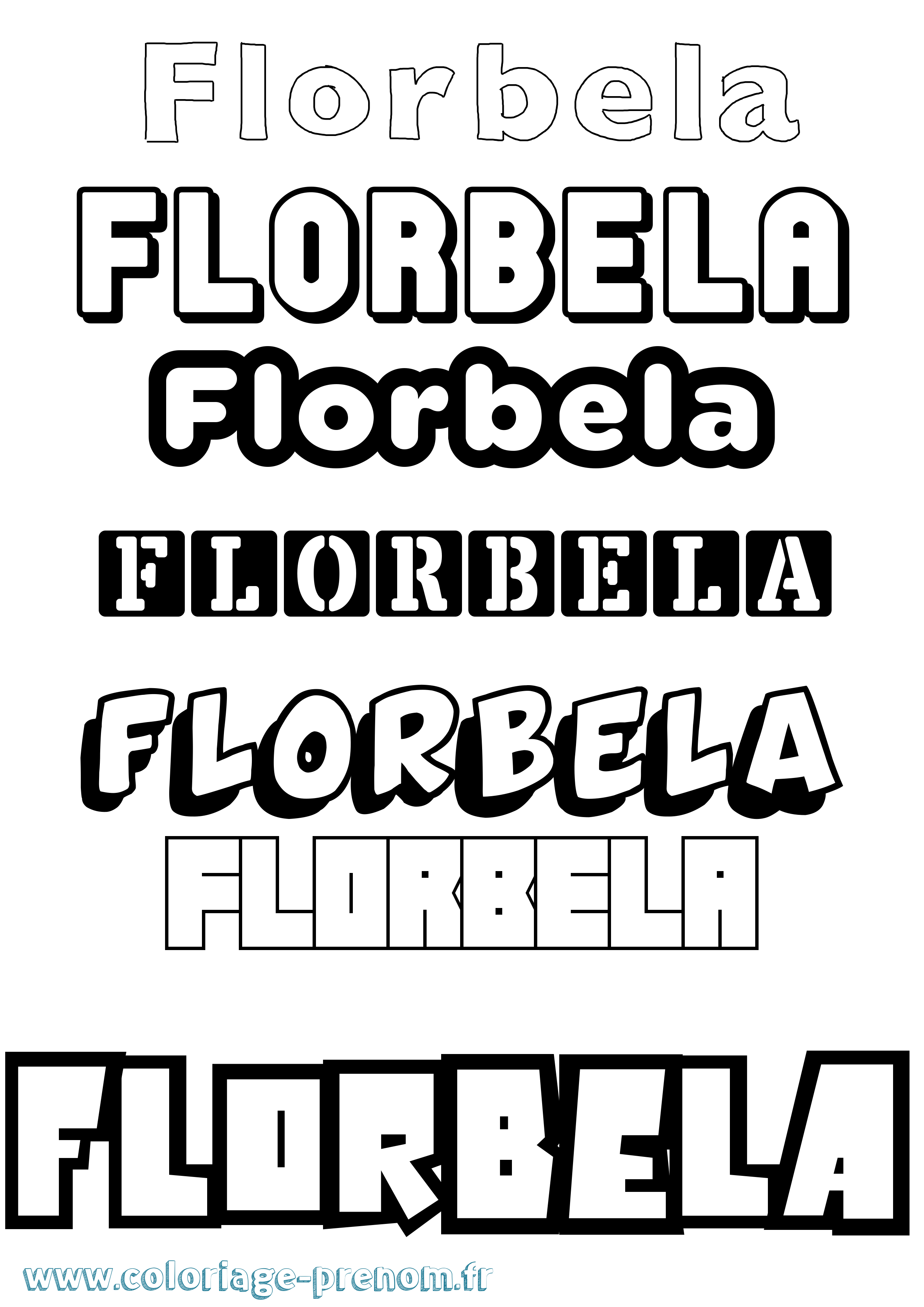 Coloriage prénom Florbela Simple
