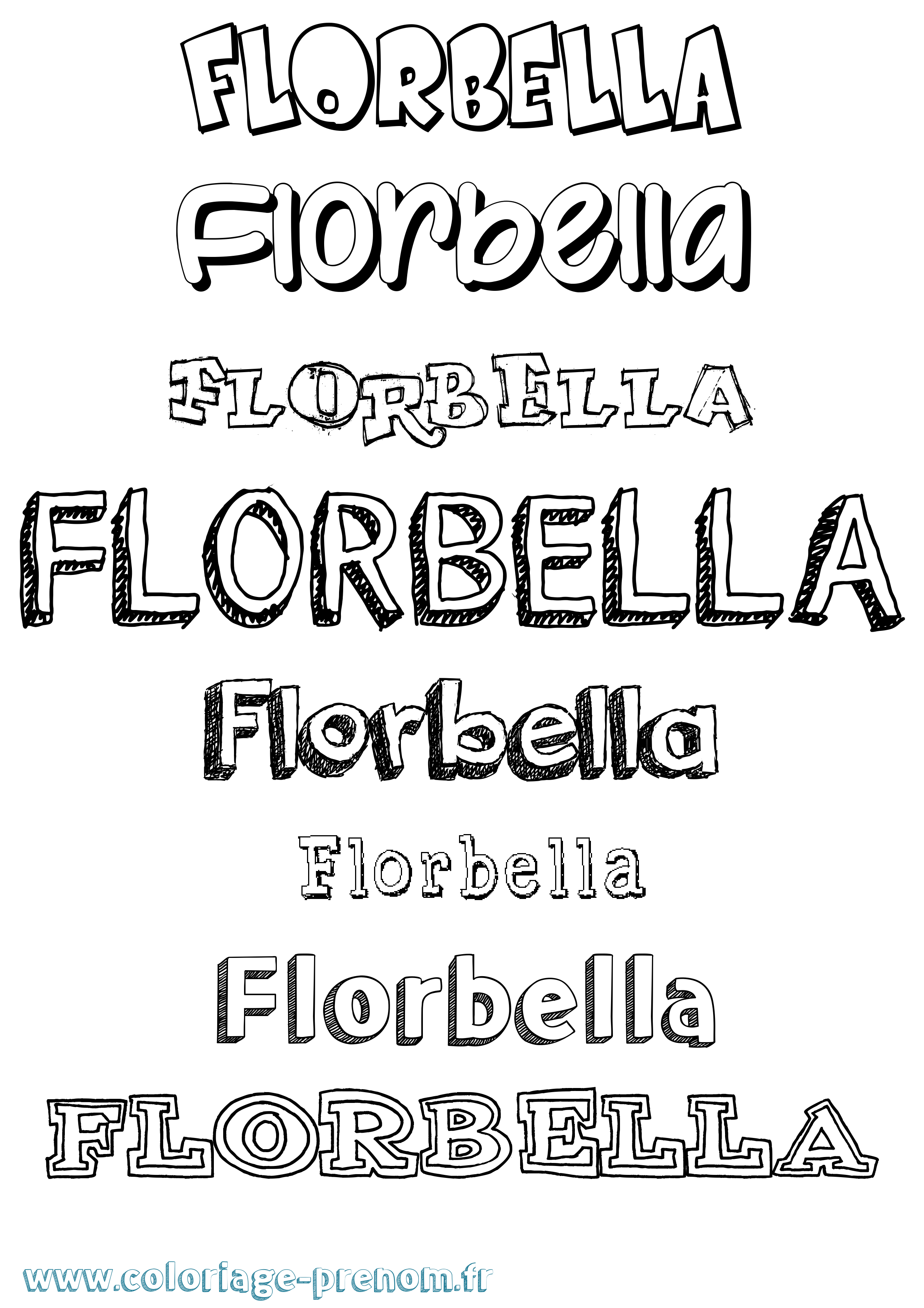 Coloriage Florbella Dessiné Coloriage prénom Florbella Dessiné