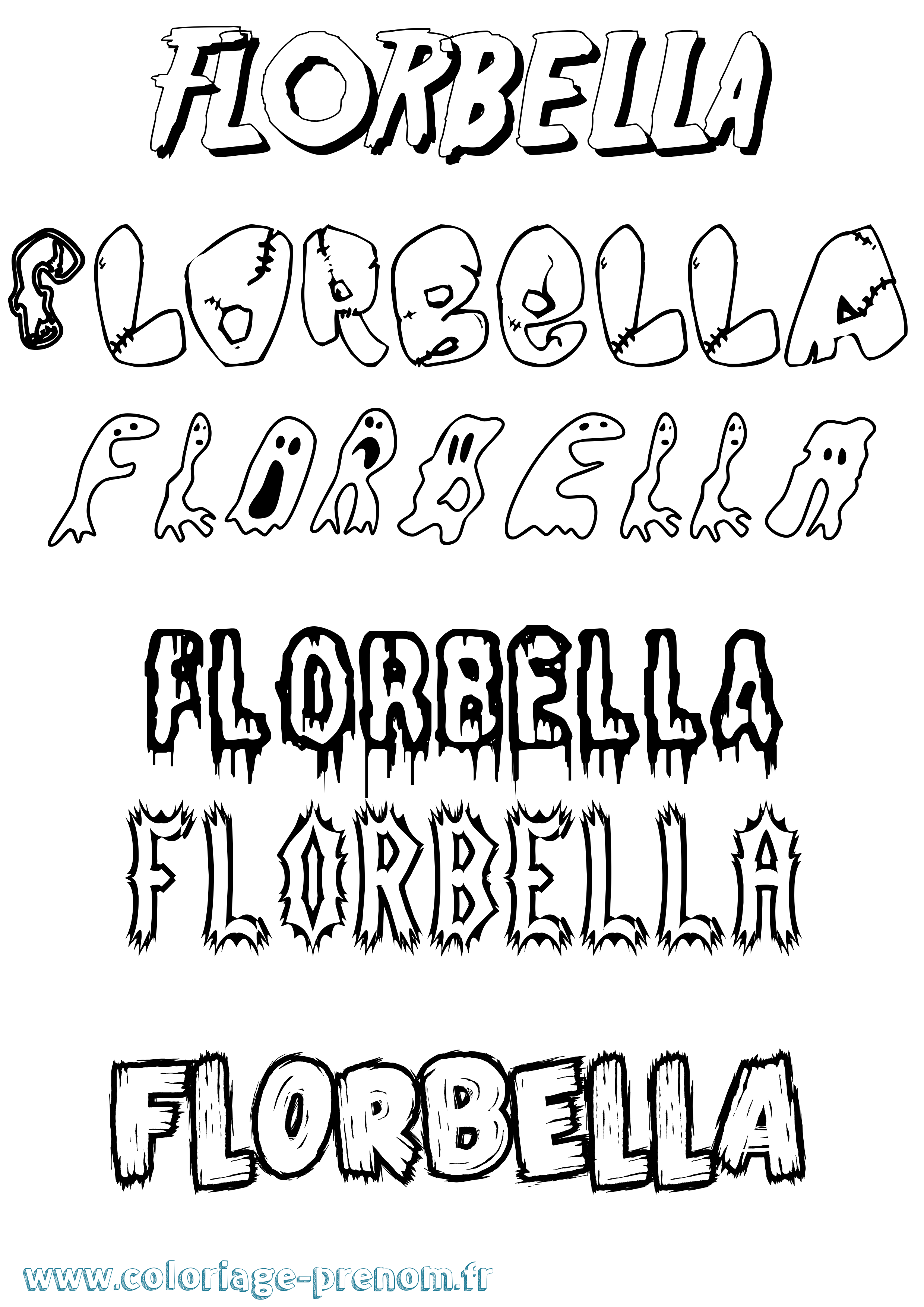Coloriage prénom Florbella Frisson