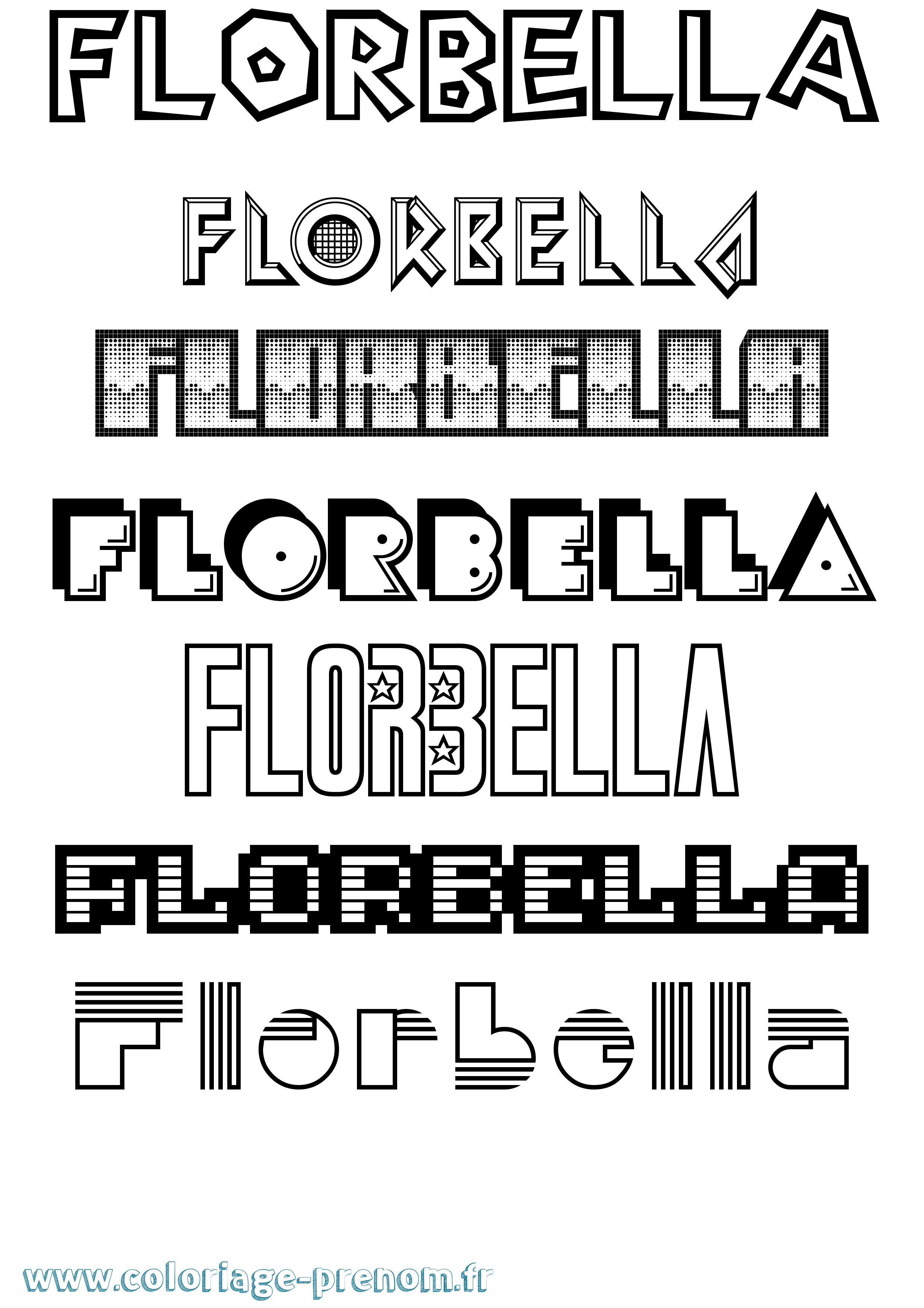Coloriage prénom Florbella Jeux Vidéos