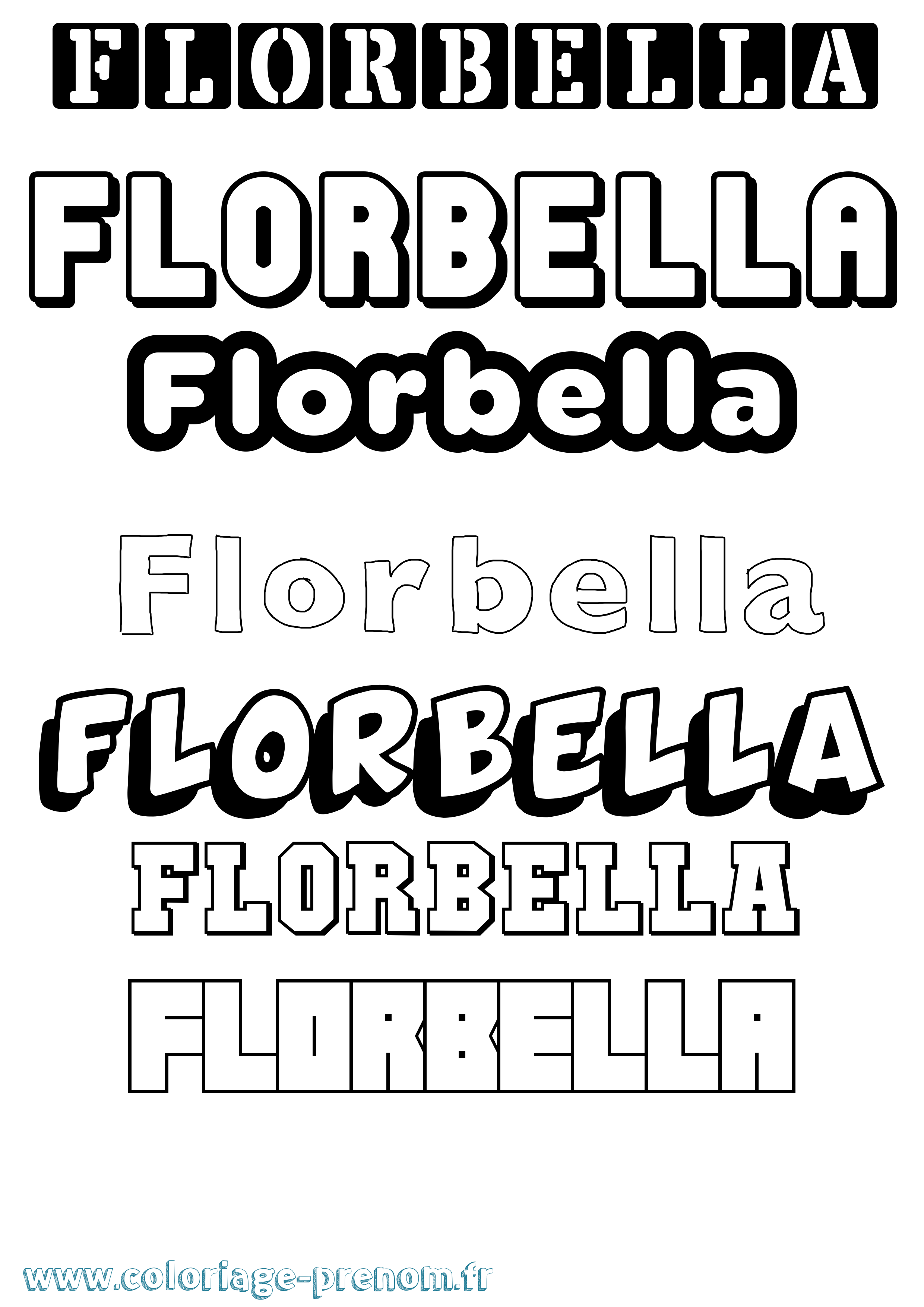 Coloriage prénom Florbella Simple