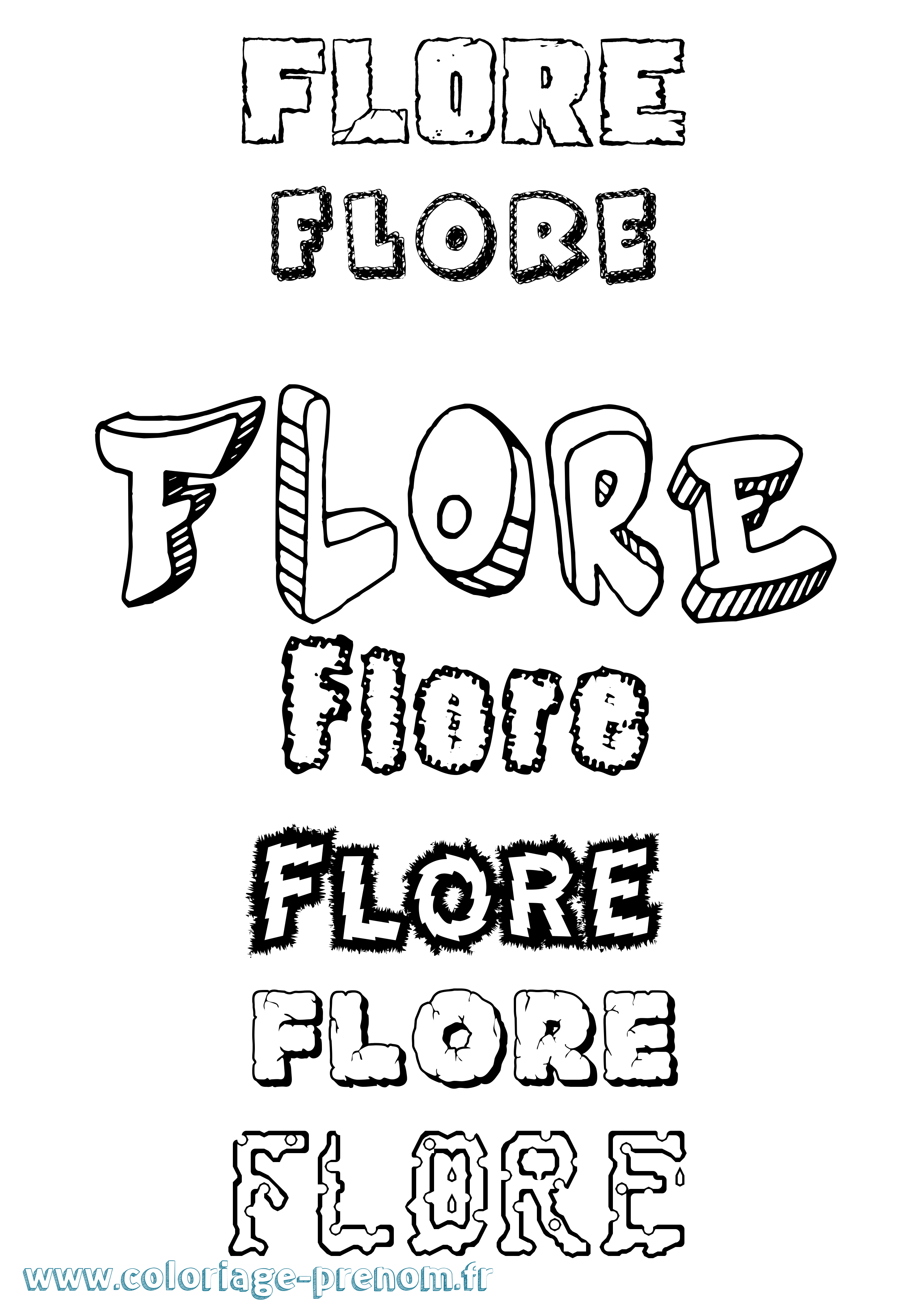 Coloriage prénom Flore