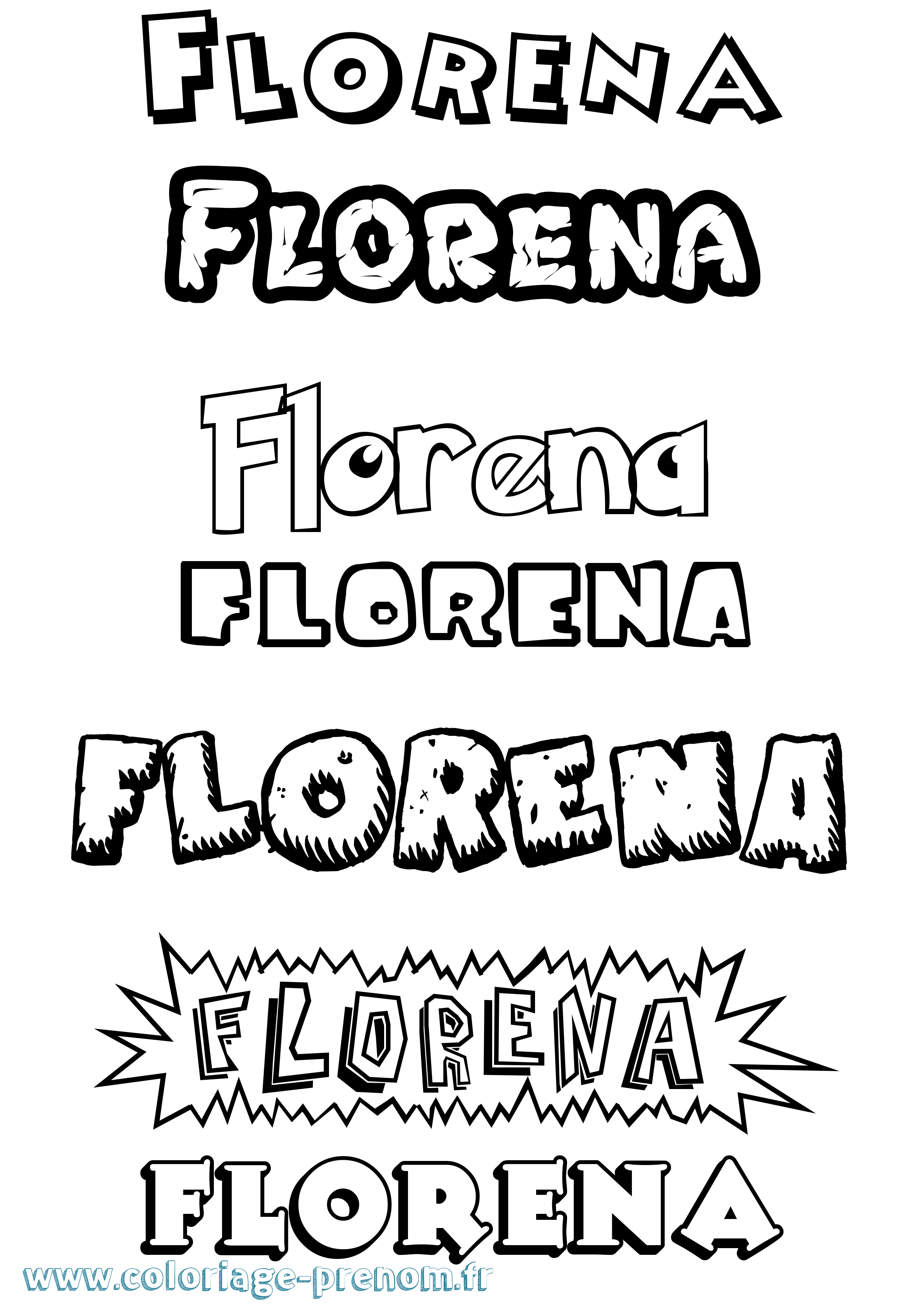 Coloriage prénom Florena Dessin Animé