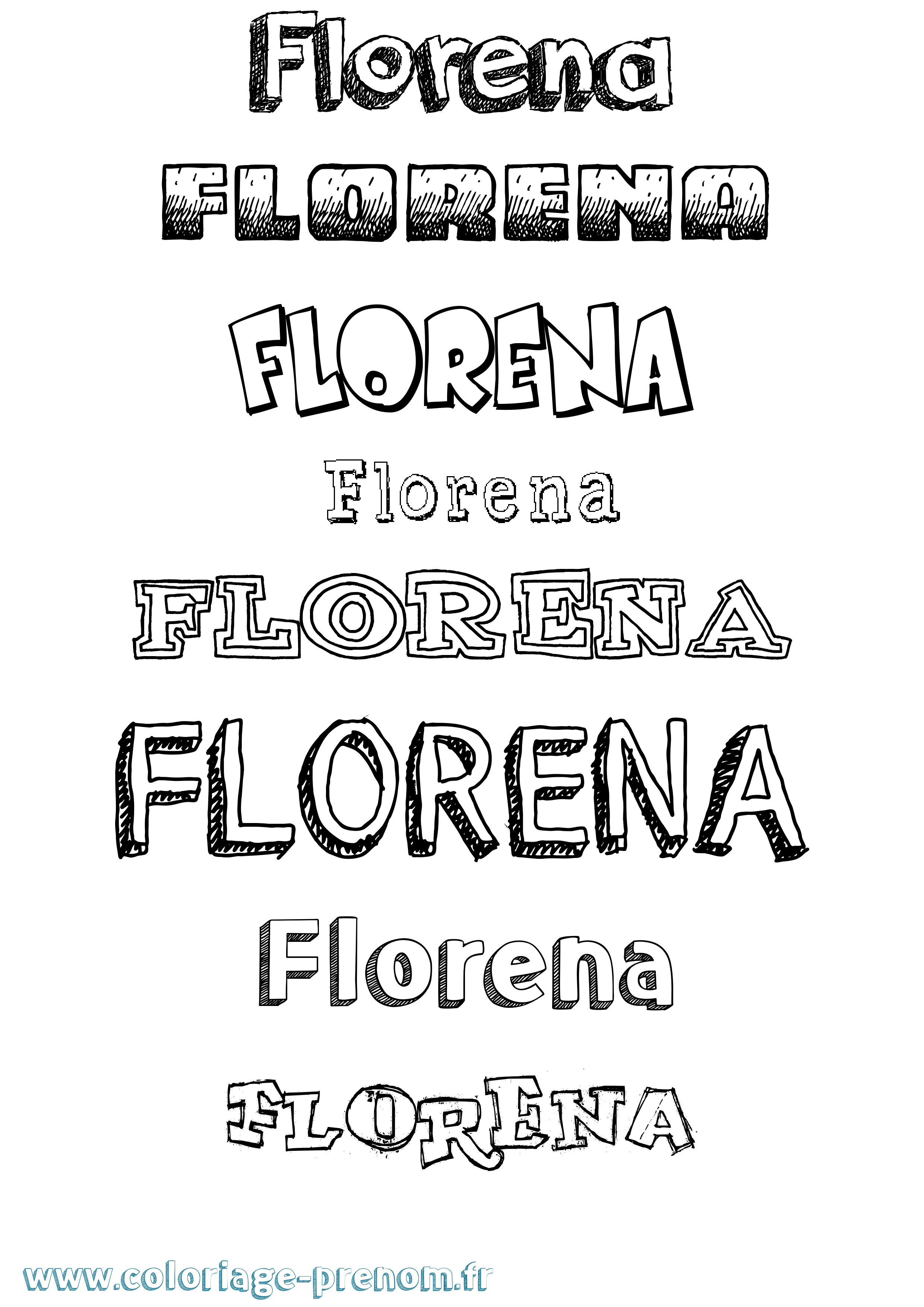 Coloriage prénom Florena Dessiné