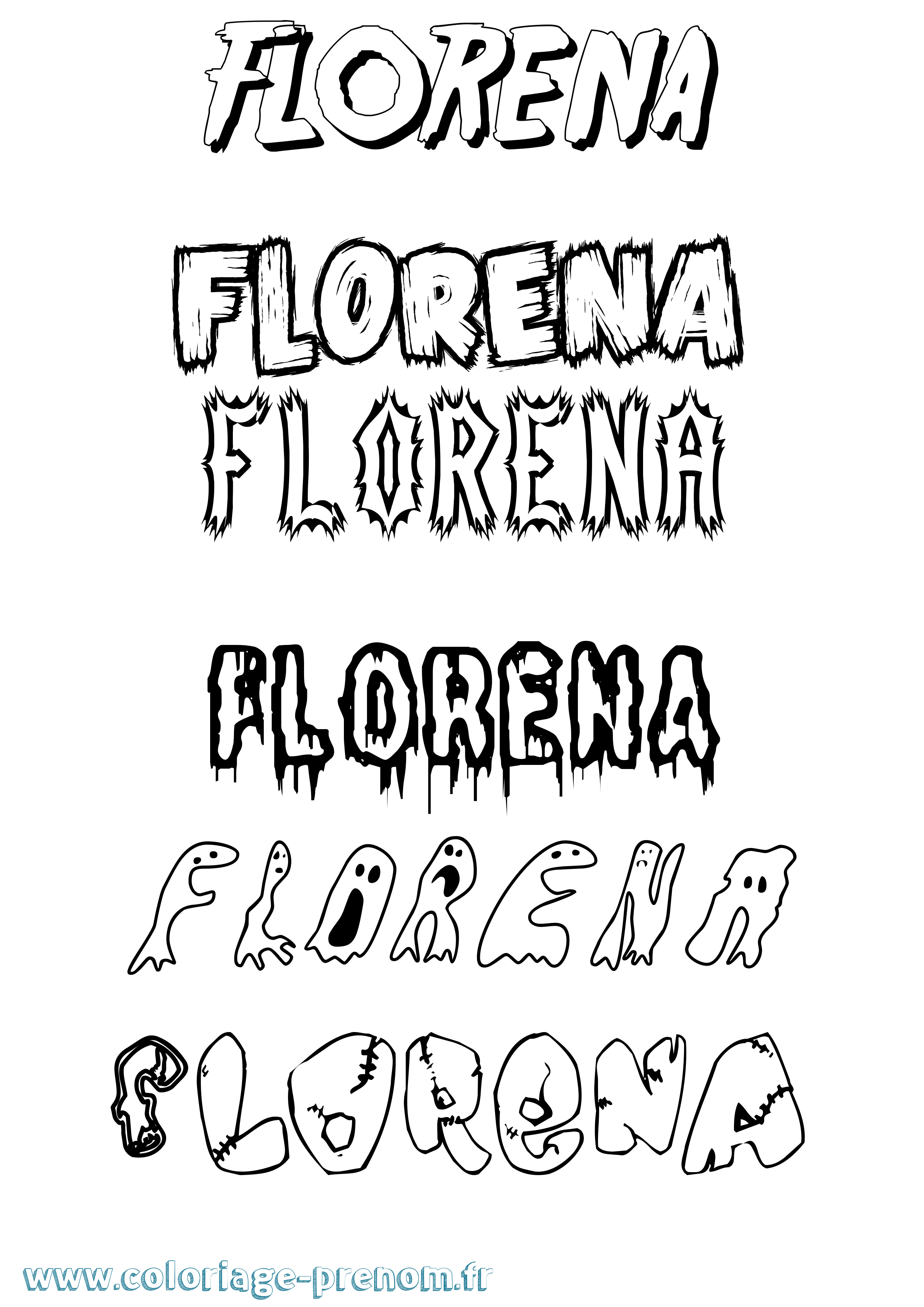 Coloriage prénom Florena Frisson
