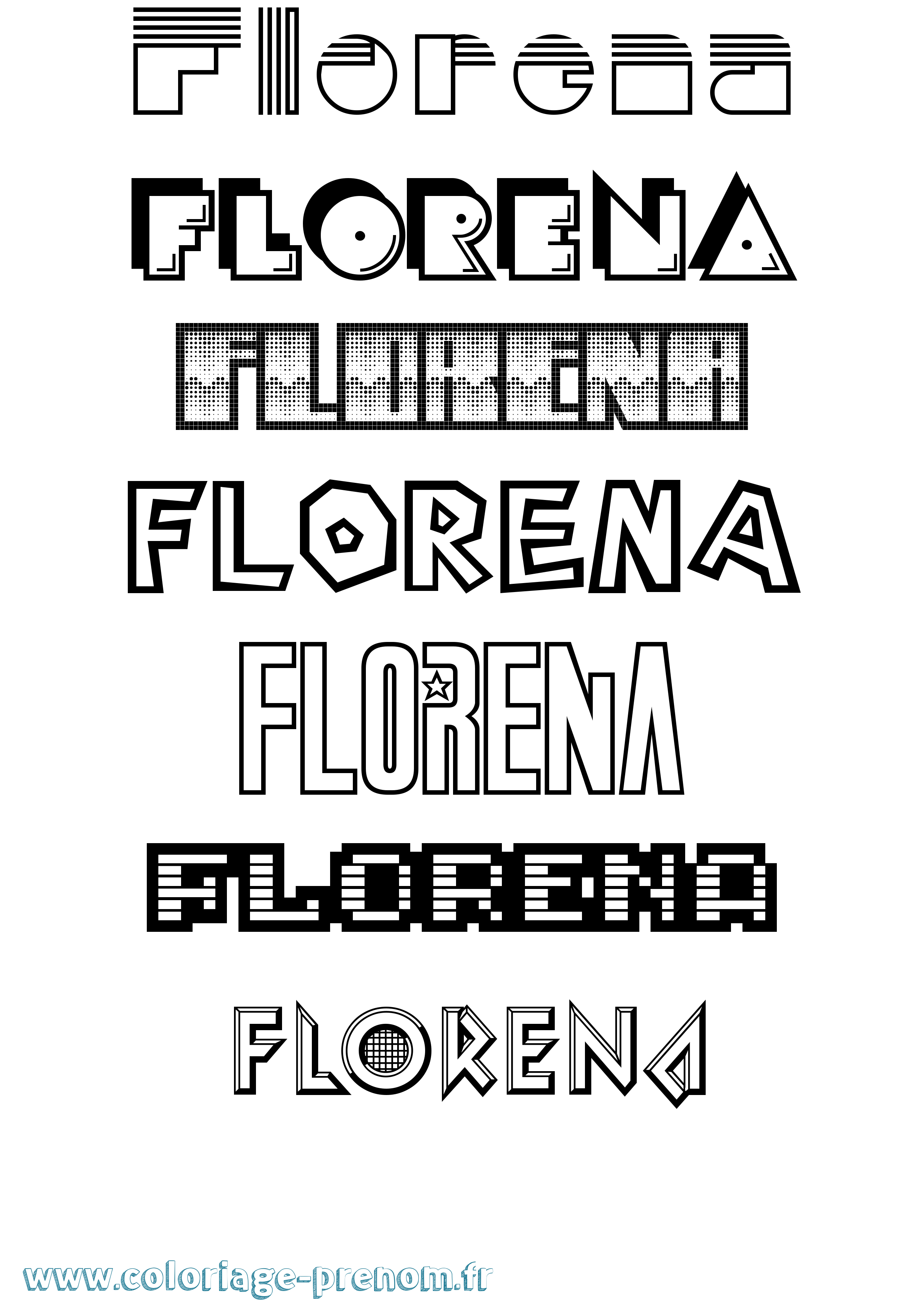 Coloriage prénom Florena Jeux Vidéos