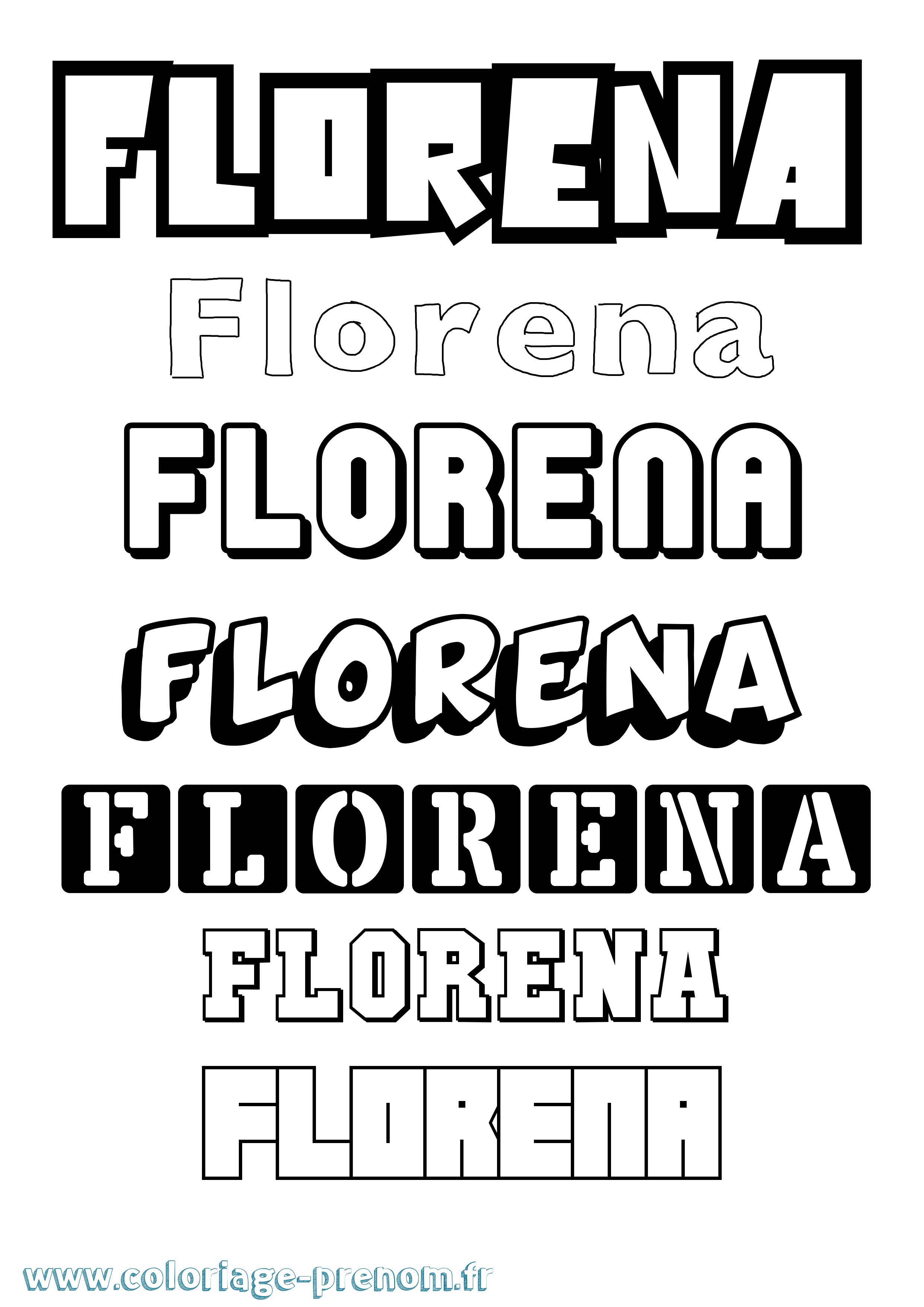 Coloriage prénom Florena Simple