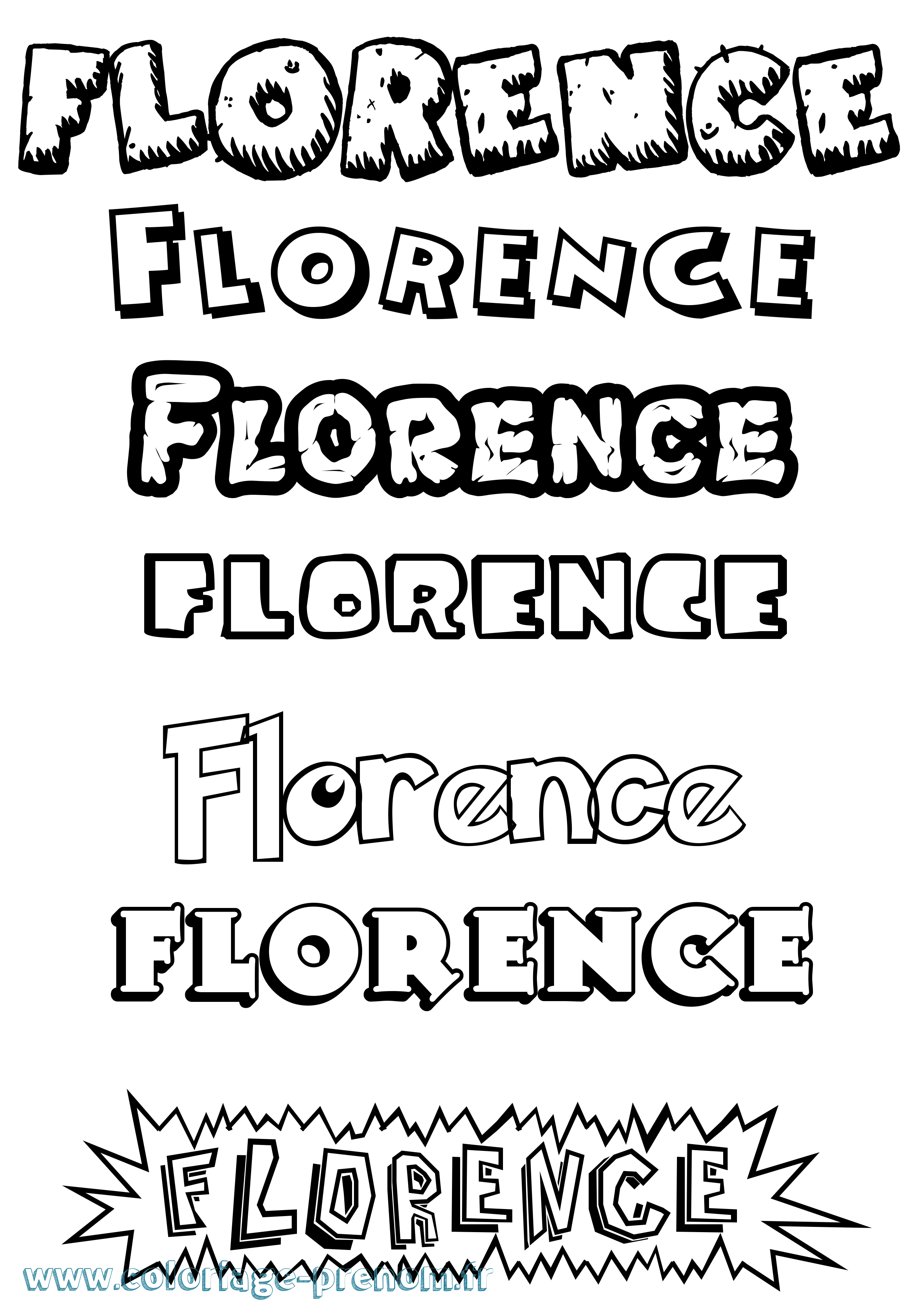 Coloriage Florence Coloriage prénom Florence