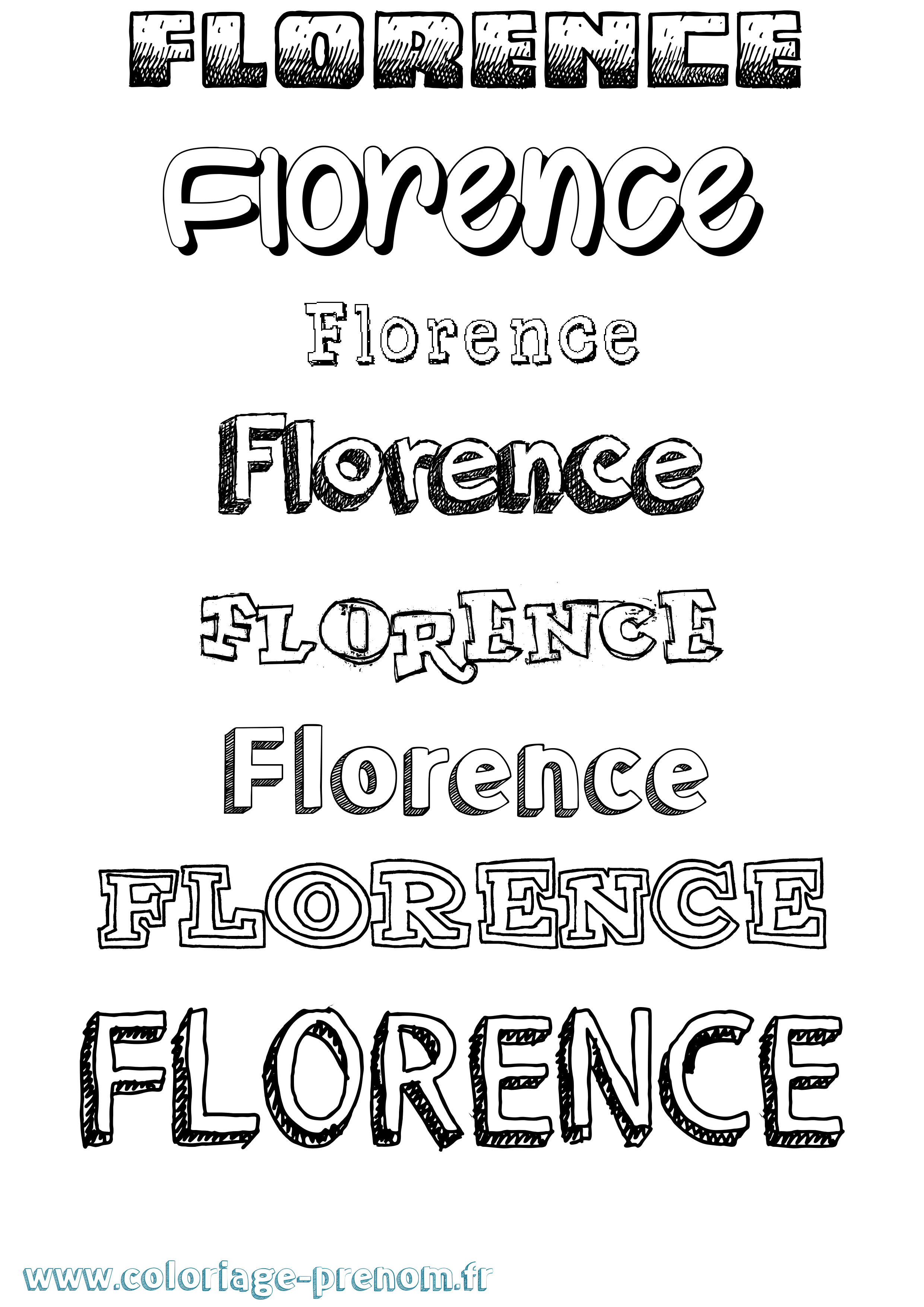 Coloriage Florence Coloriage prénom Florence