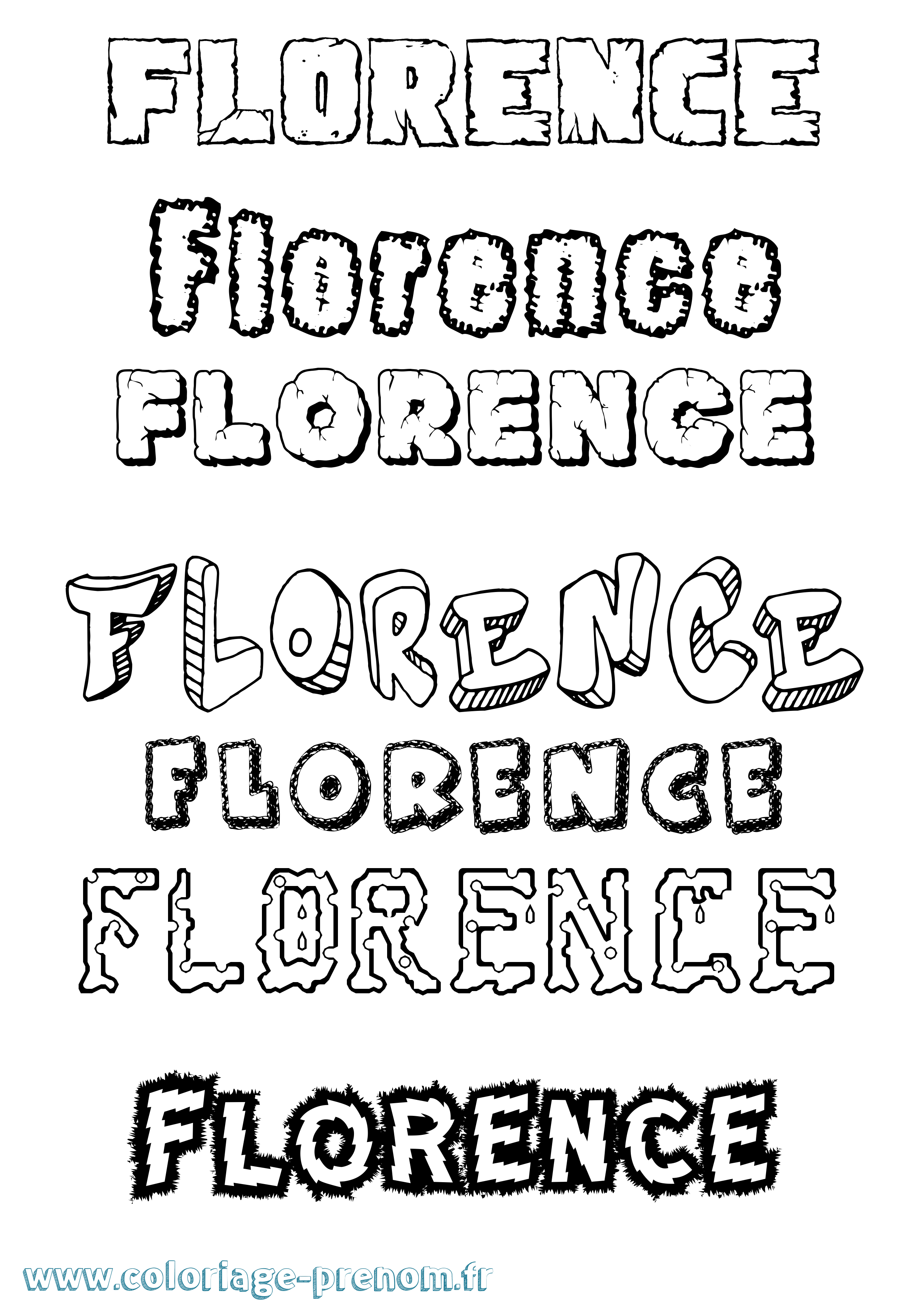 Coloriage prénom Florence