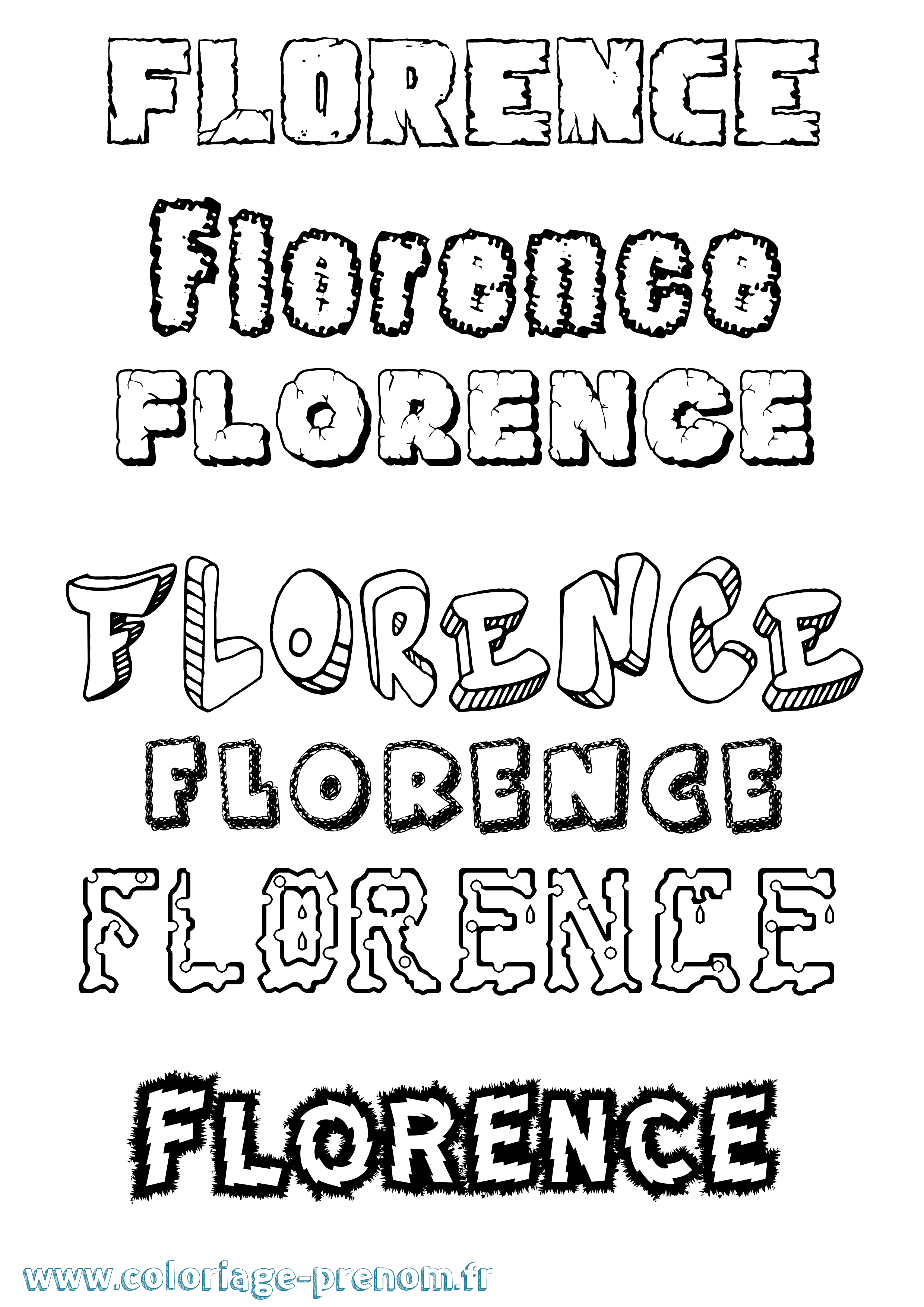 Coloriage Florence Coloriage prénom Florence