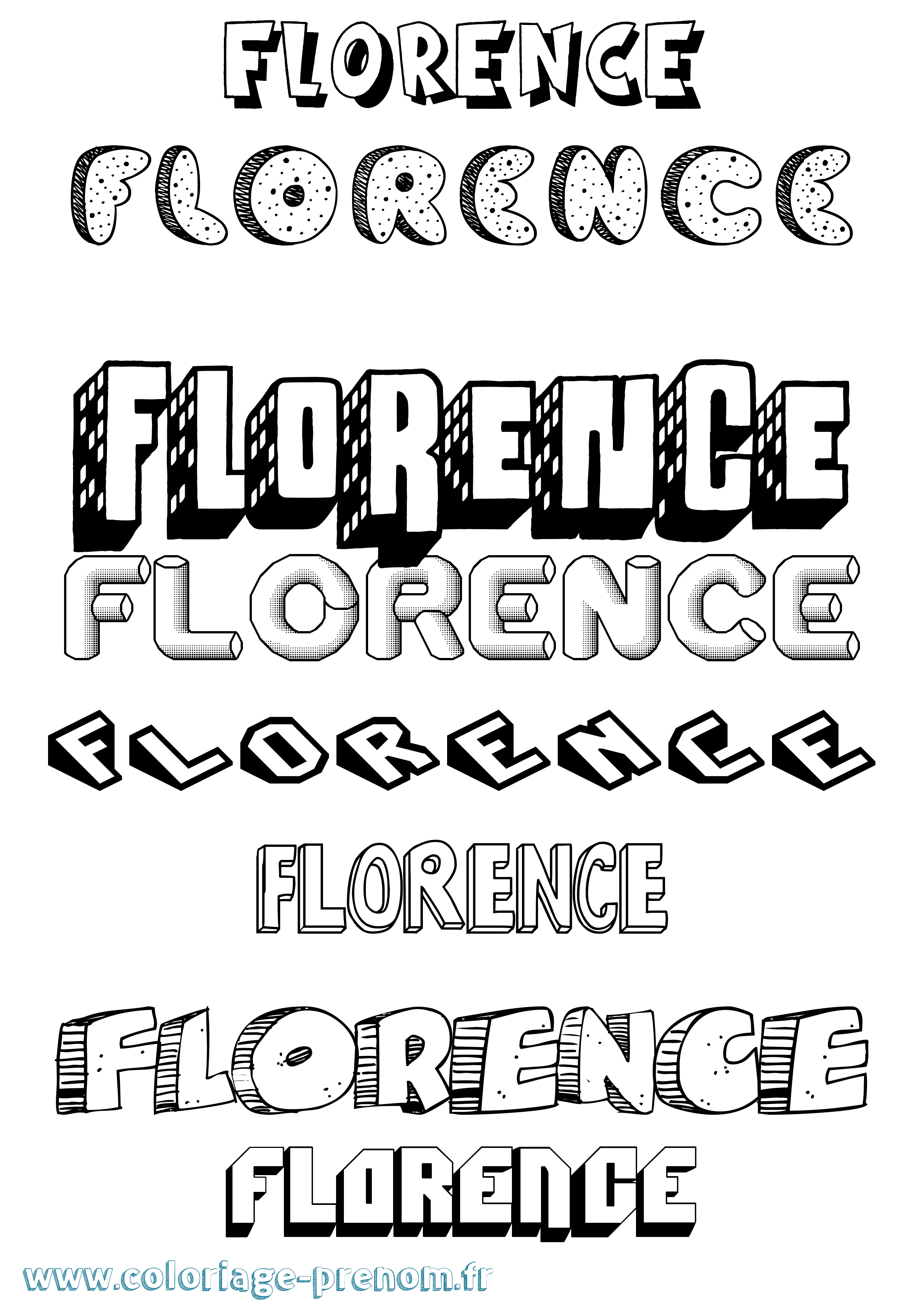 Coloriage Florence Coloriage prénom Florence