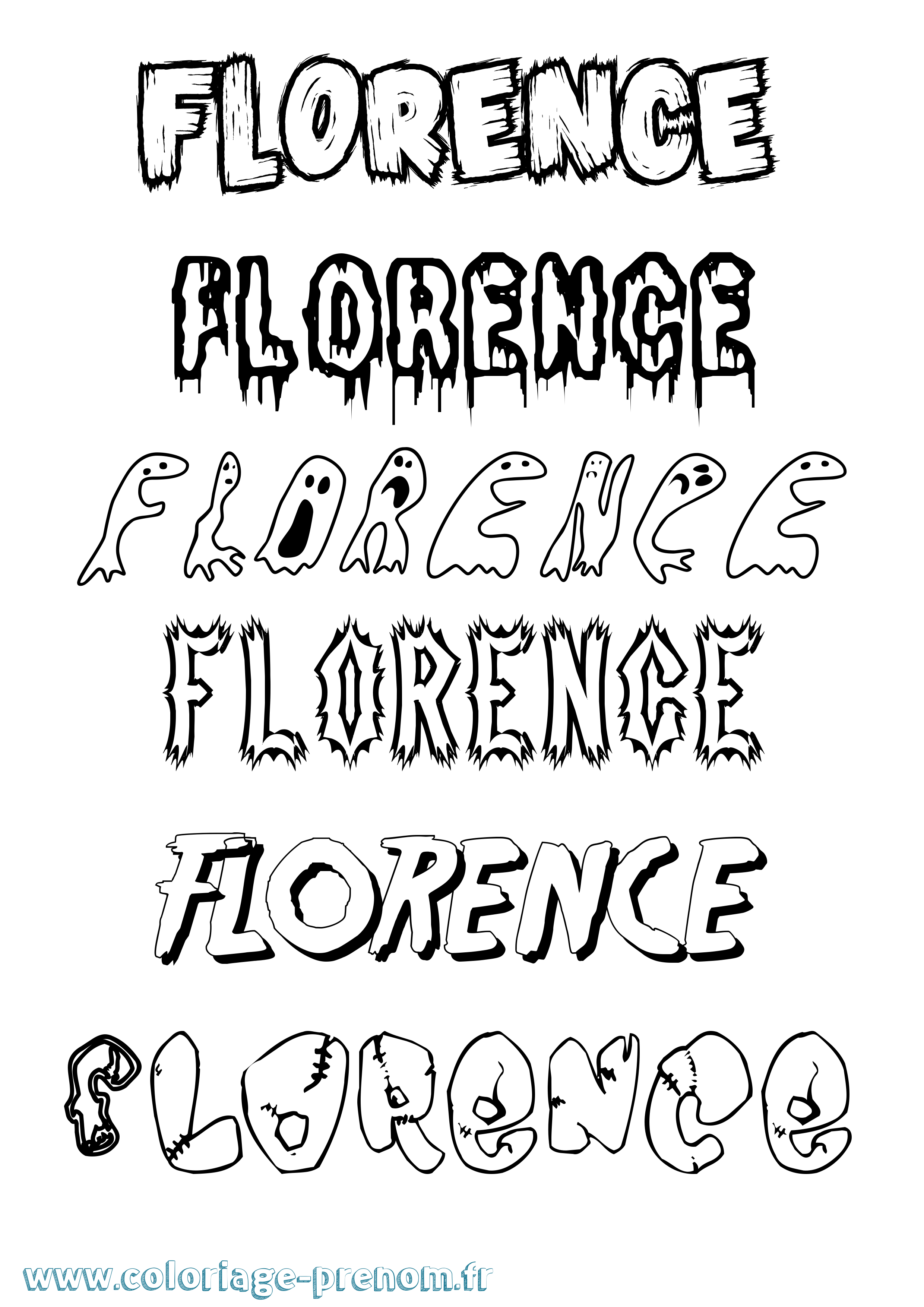 Coloriage Florence Coloriage prénom Florence