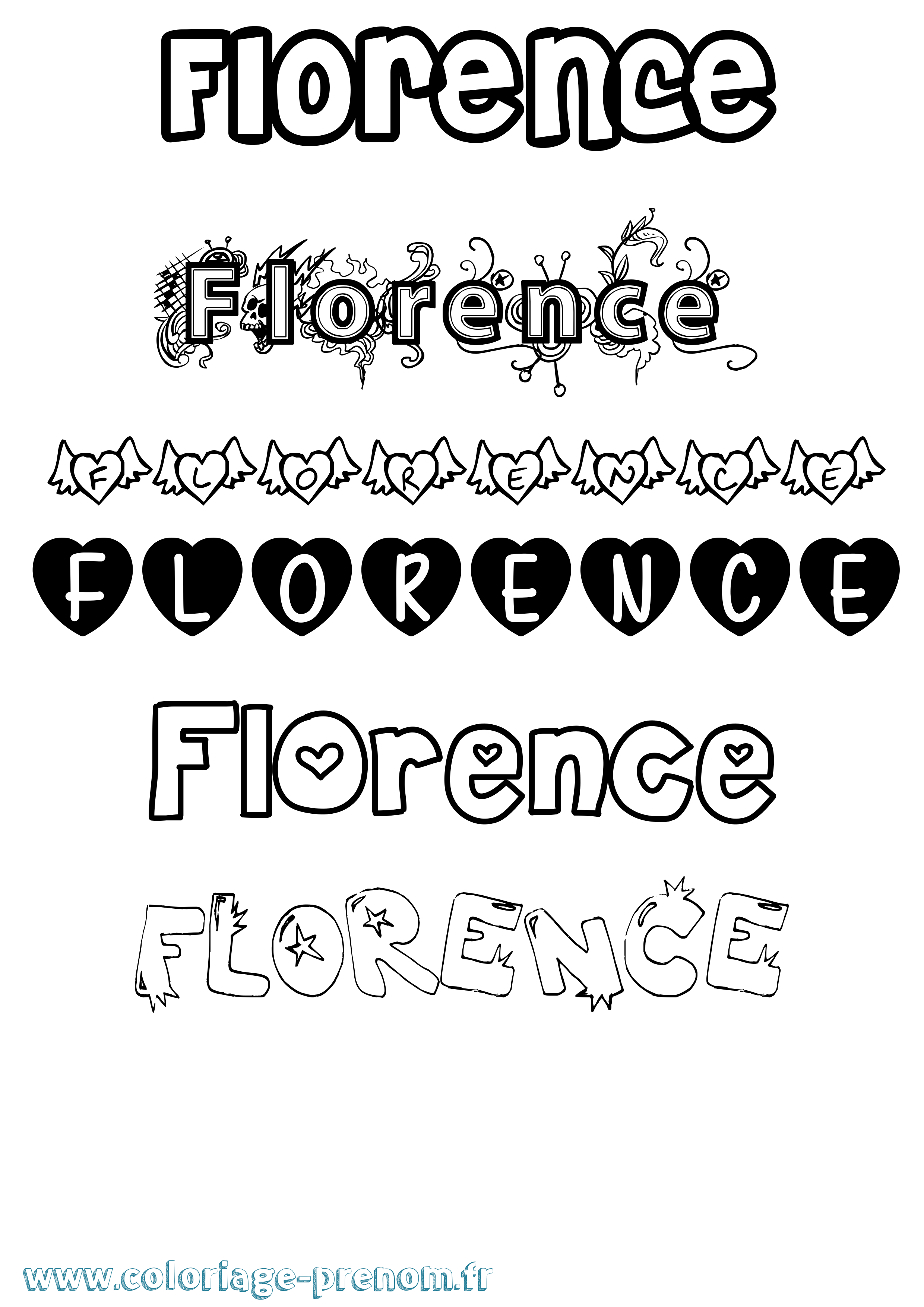 Coloriage Florence Coloriage prénom Florence