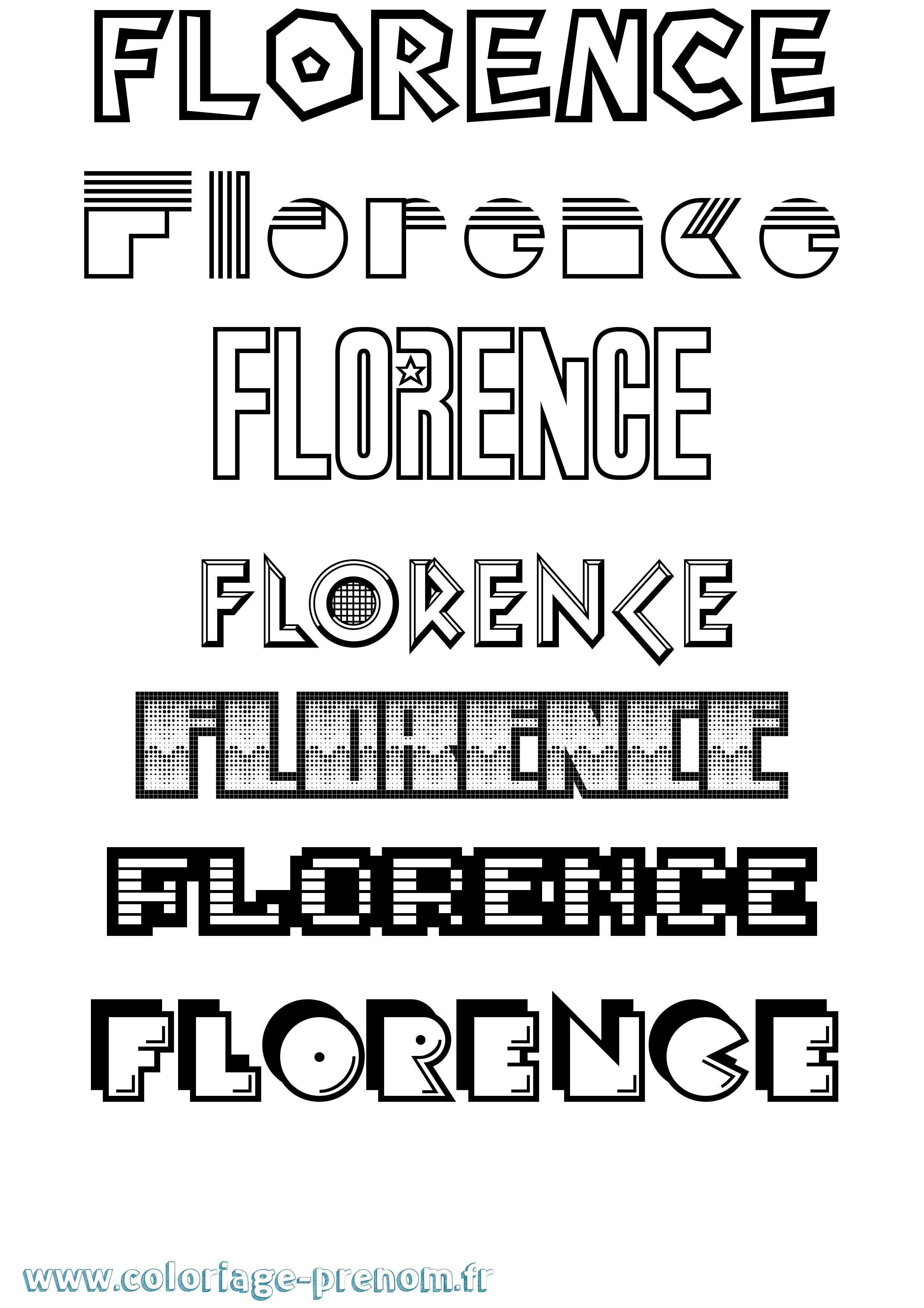 Coloriage Florence Coloriage prénom Florence