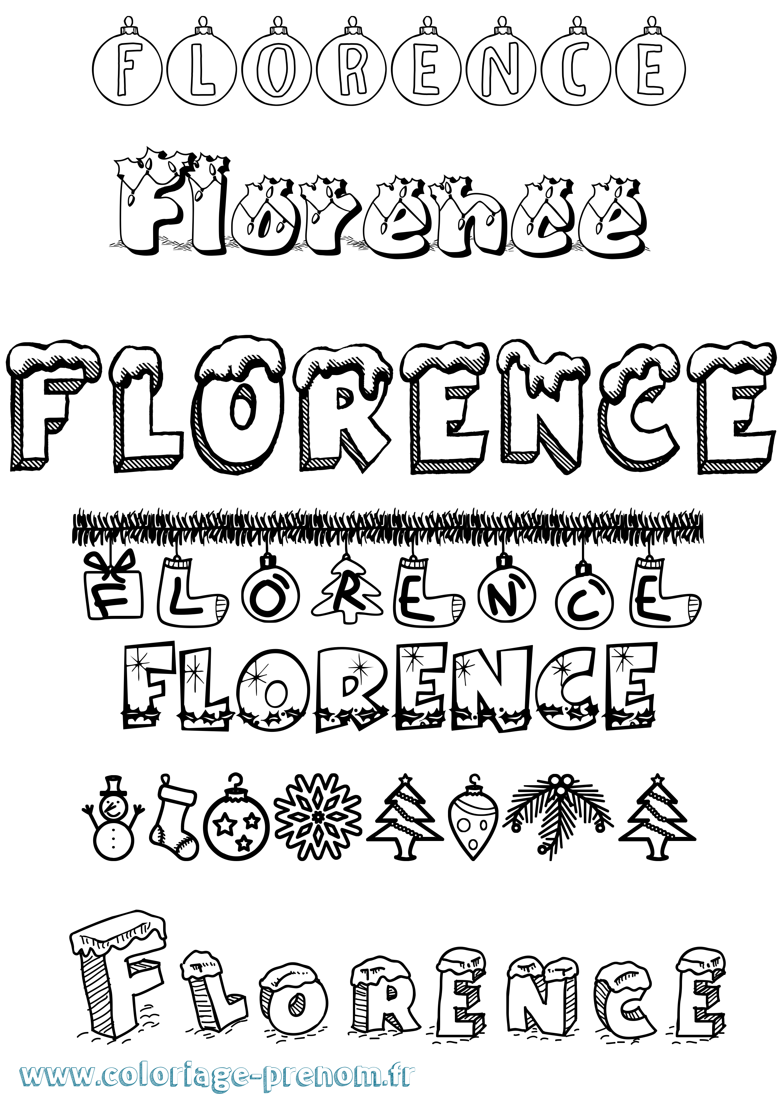 Coloriage Florence Coloriage prénom Florence