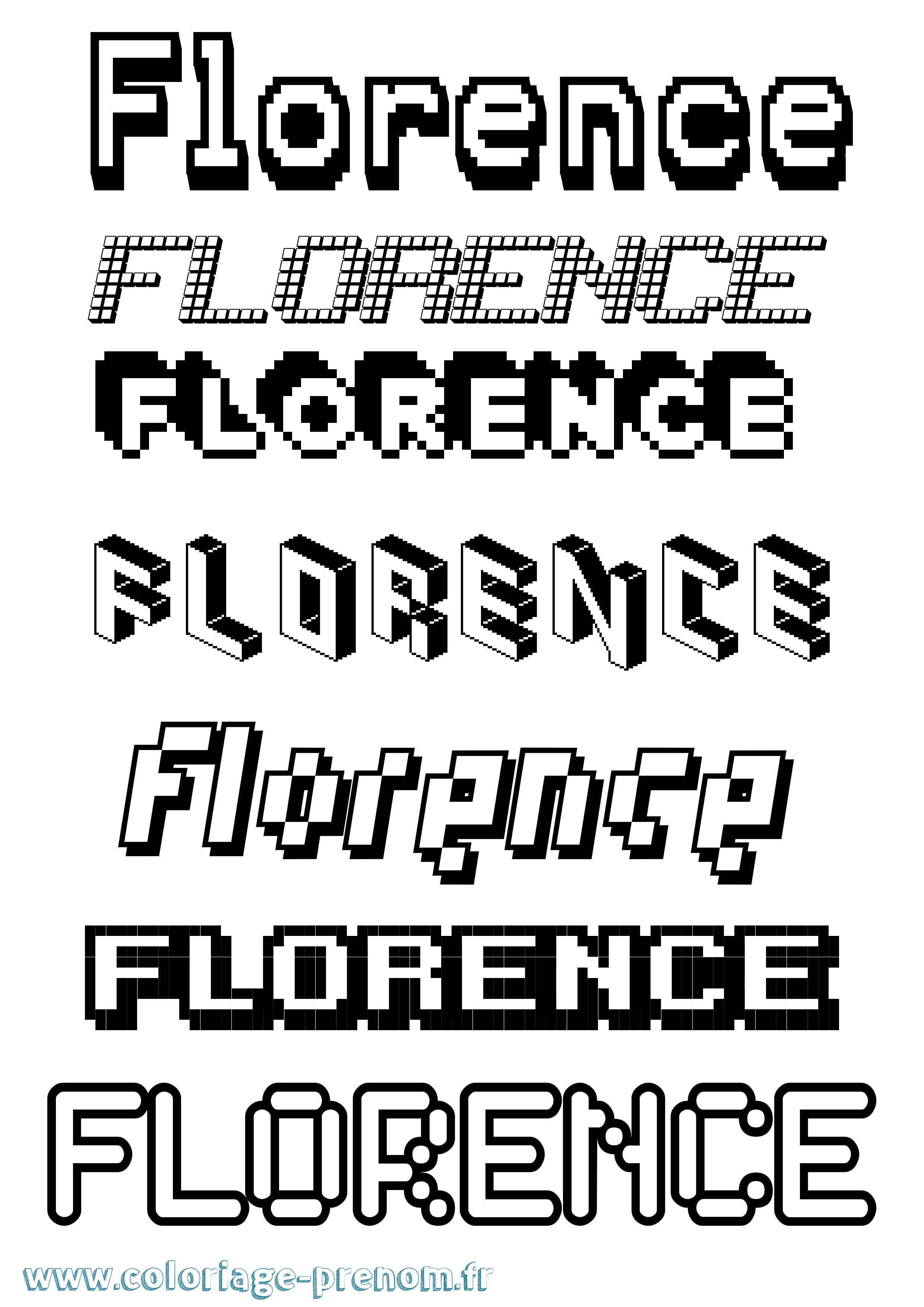 Coloriage Florence Coloriage prénom Florence