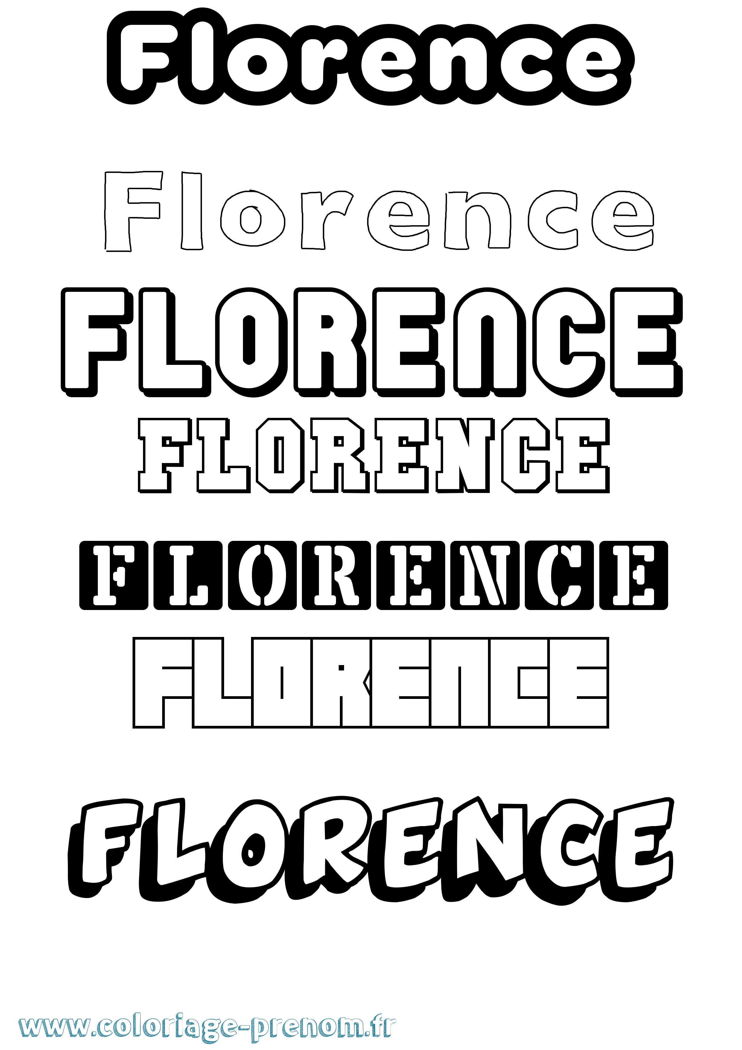 Coloriage Florence Coloriage prénom Florence