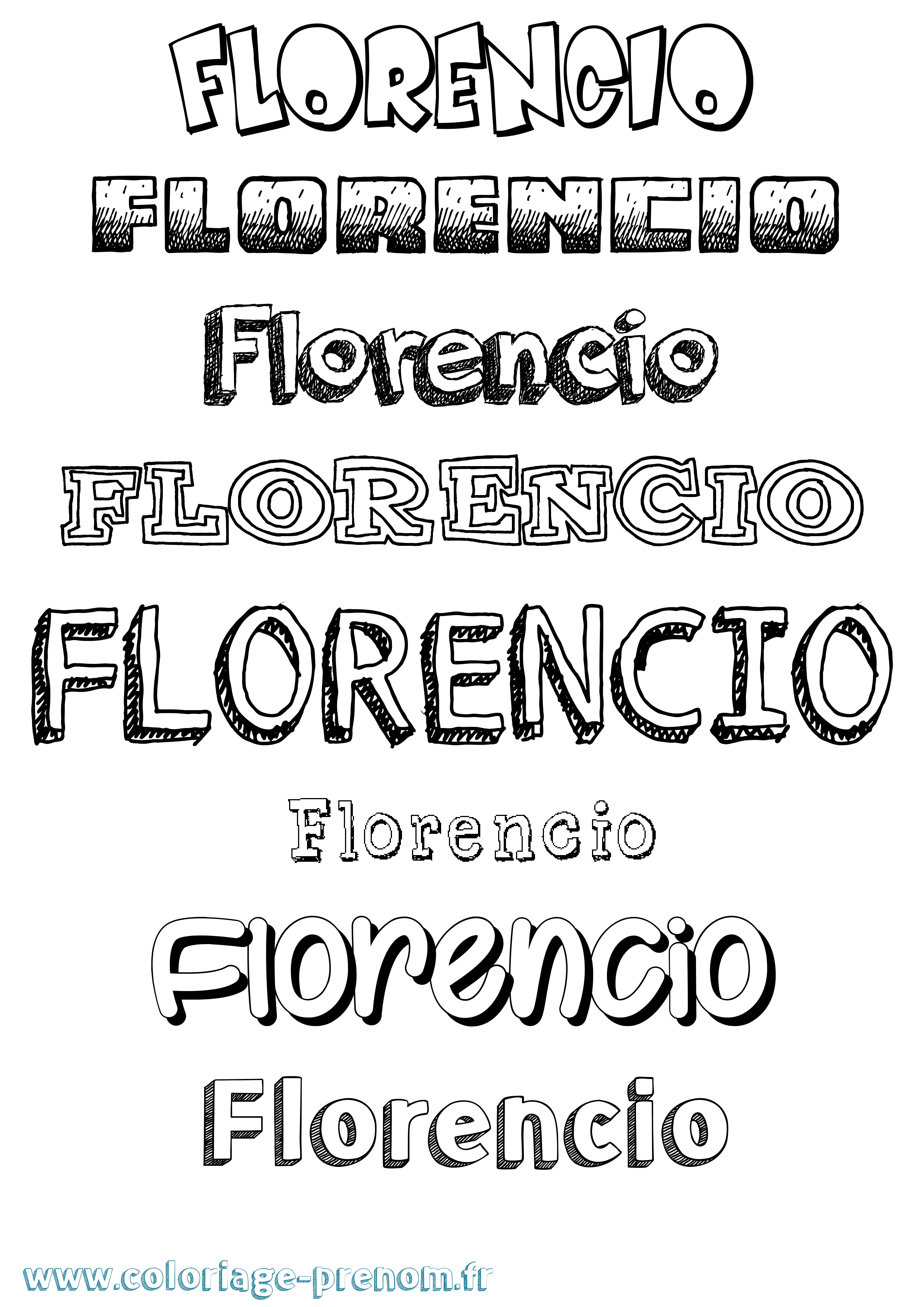 Coloriage prénom Florencio Dessiné
