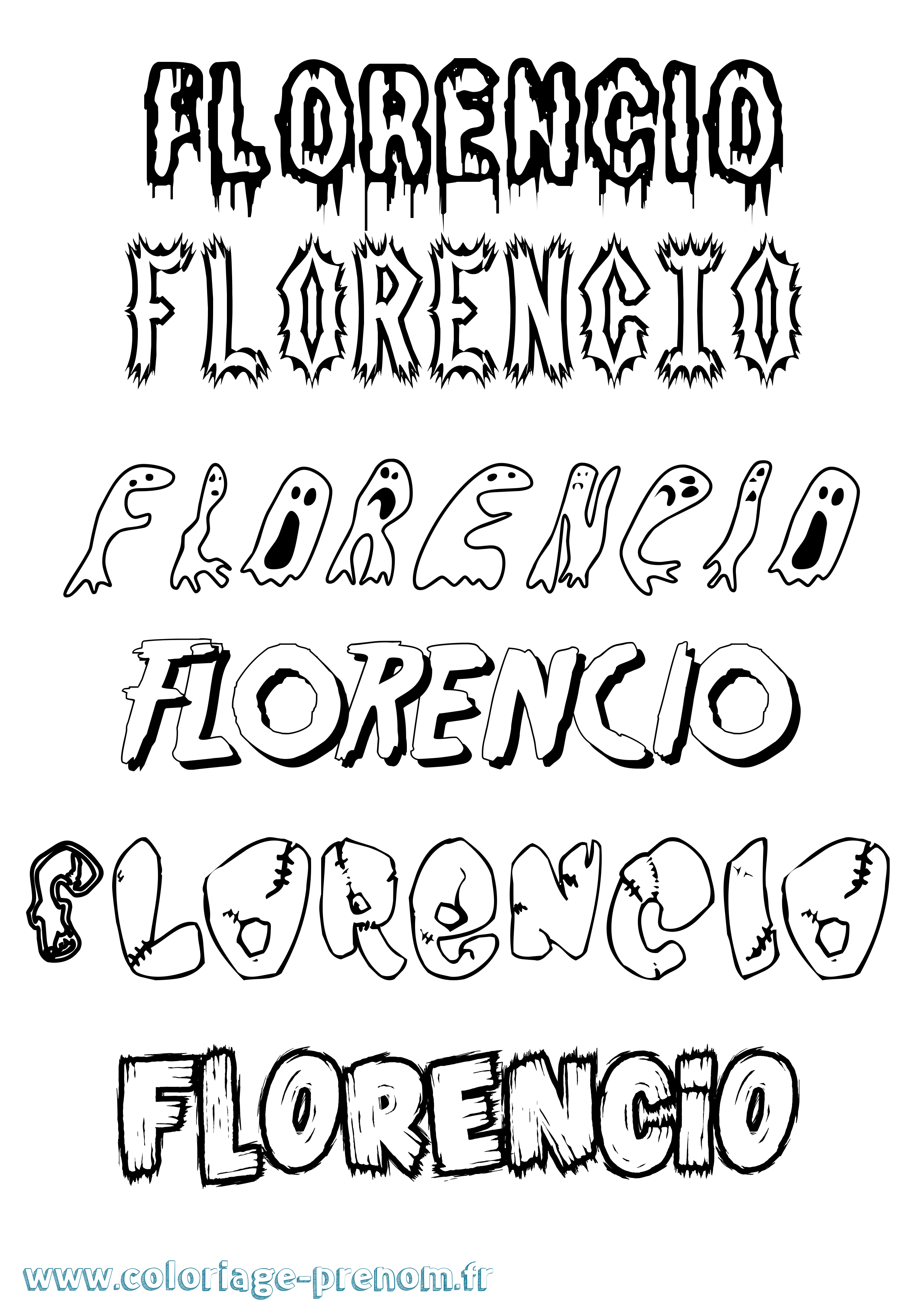 Coloriage prénom Florencio Frisson