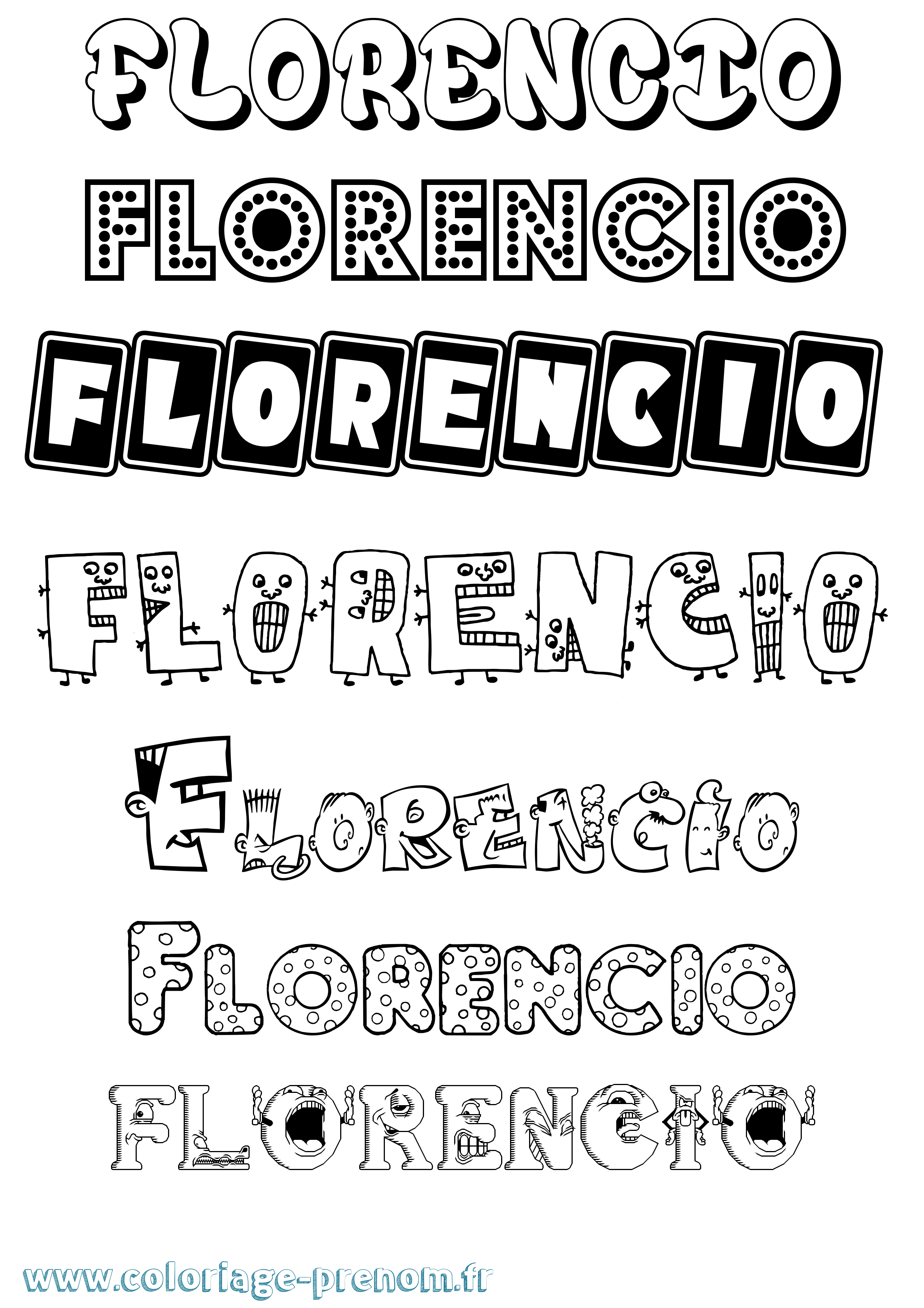 Coloriage prénom Florencio Fun