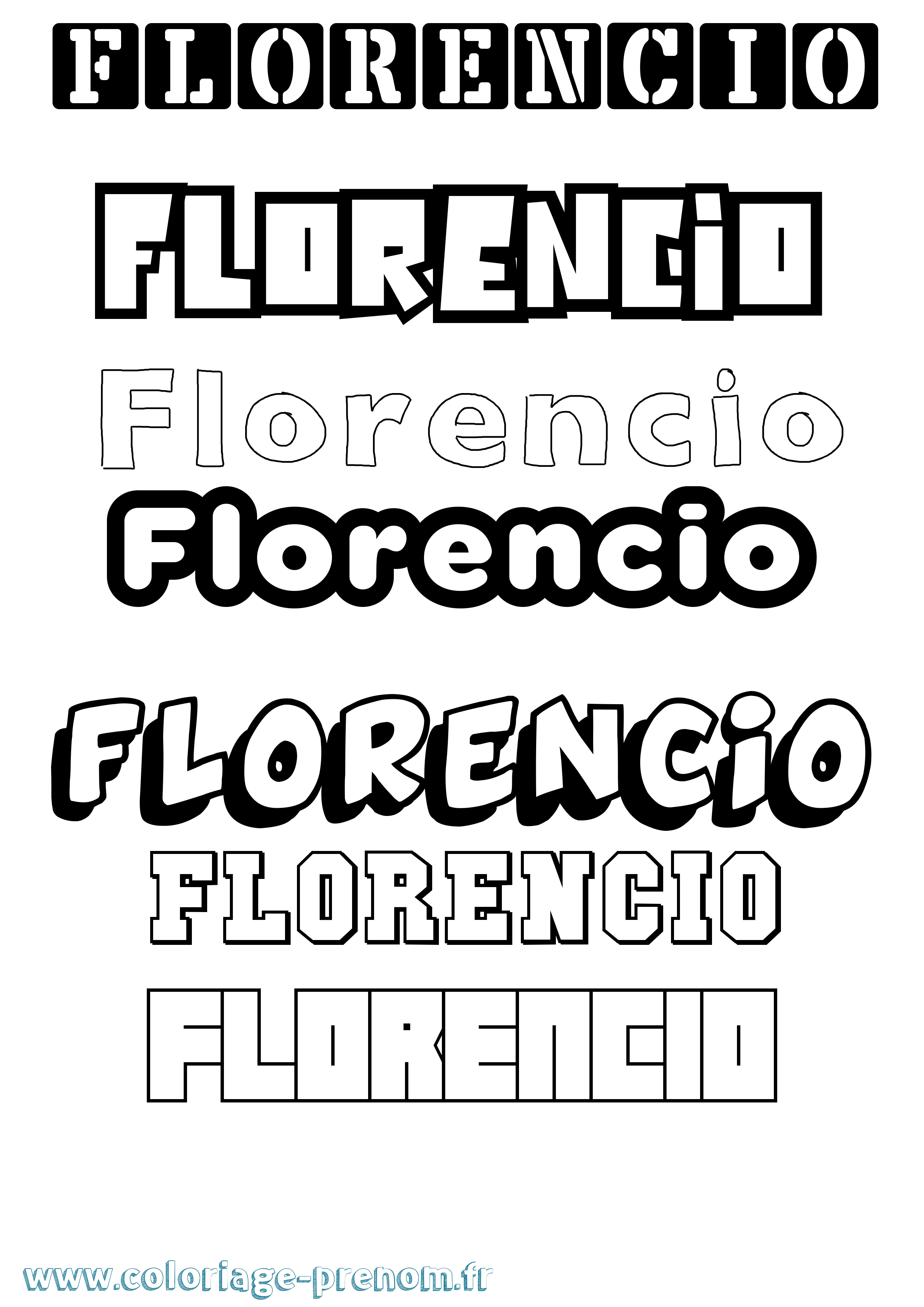 Coloriage prénom Florencio Simple