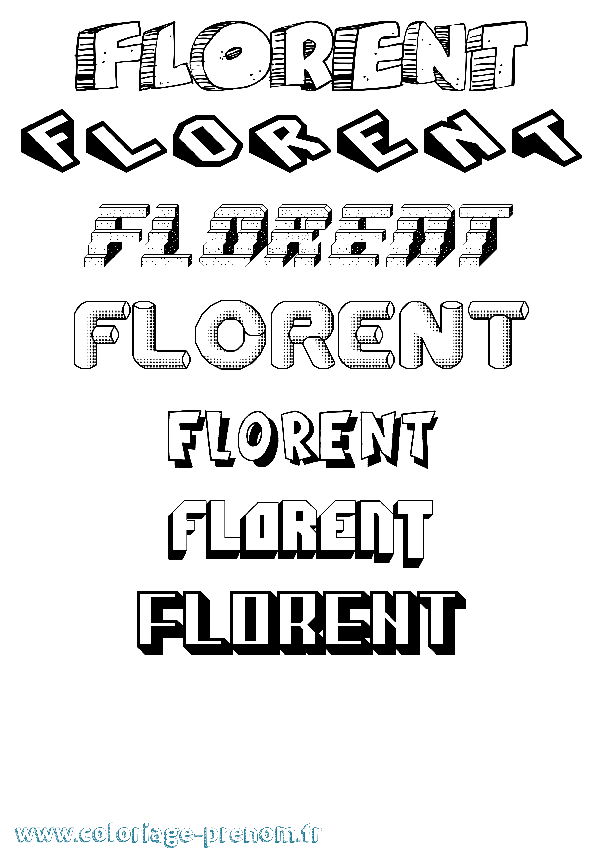 Coloriage prénom Florent