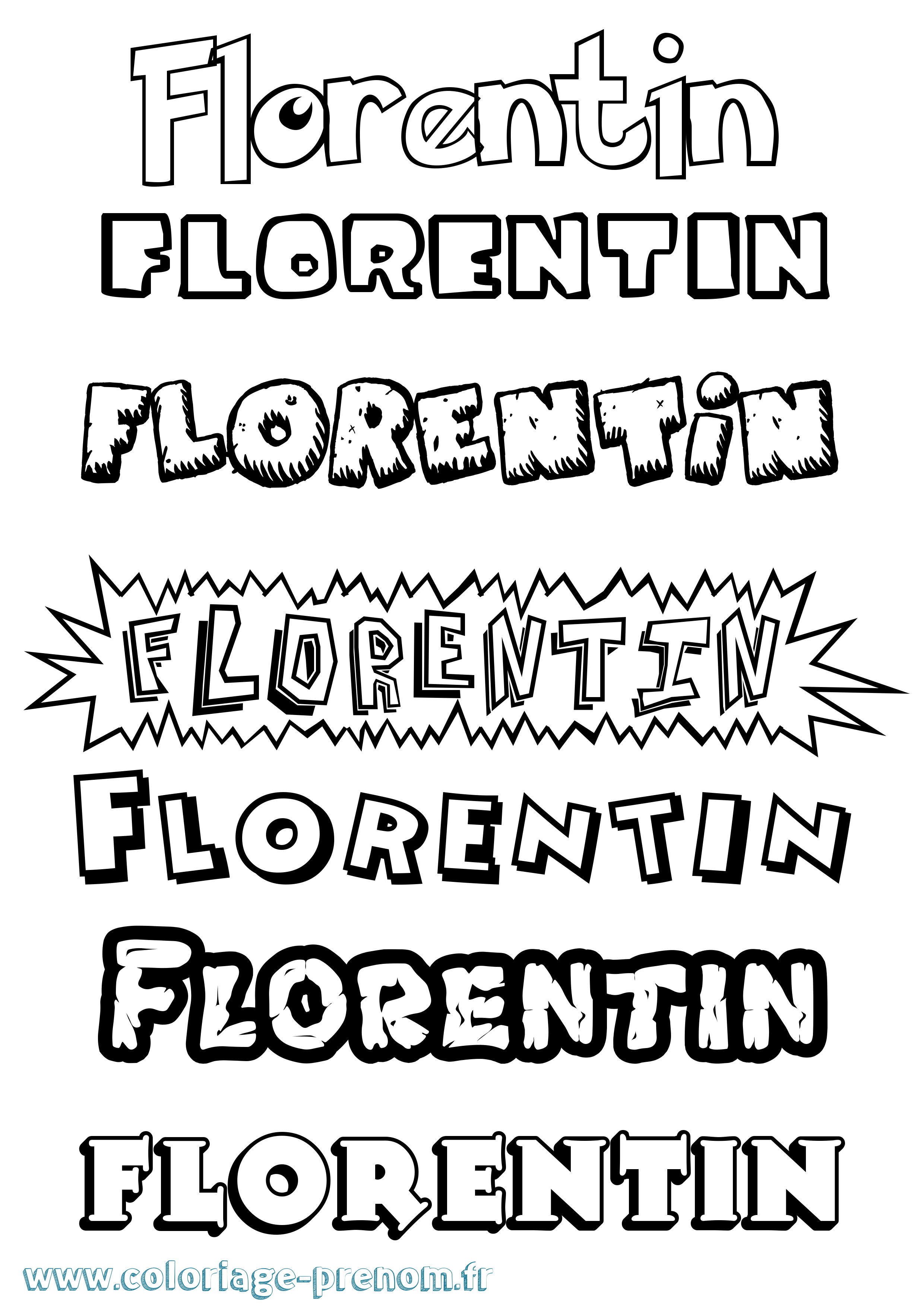 Coloriage prénom Florentin Dessin Animé