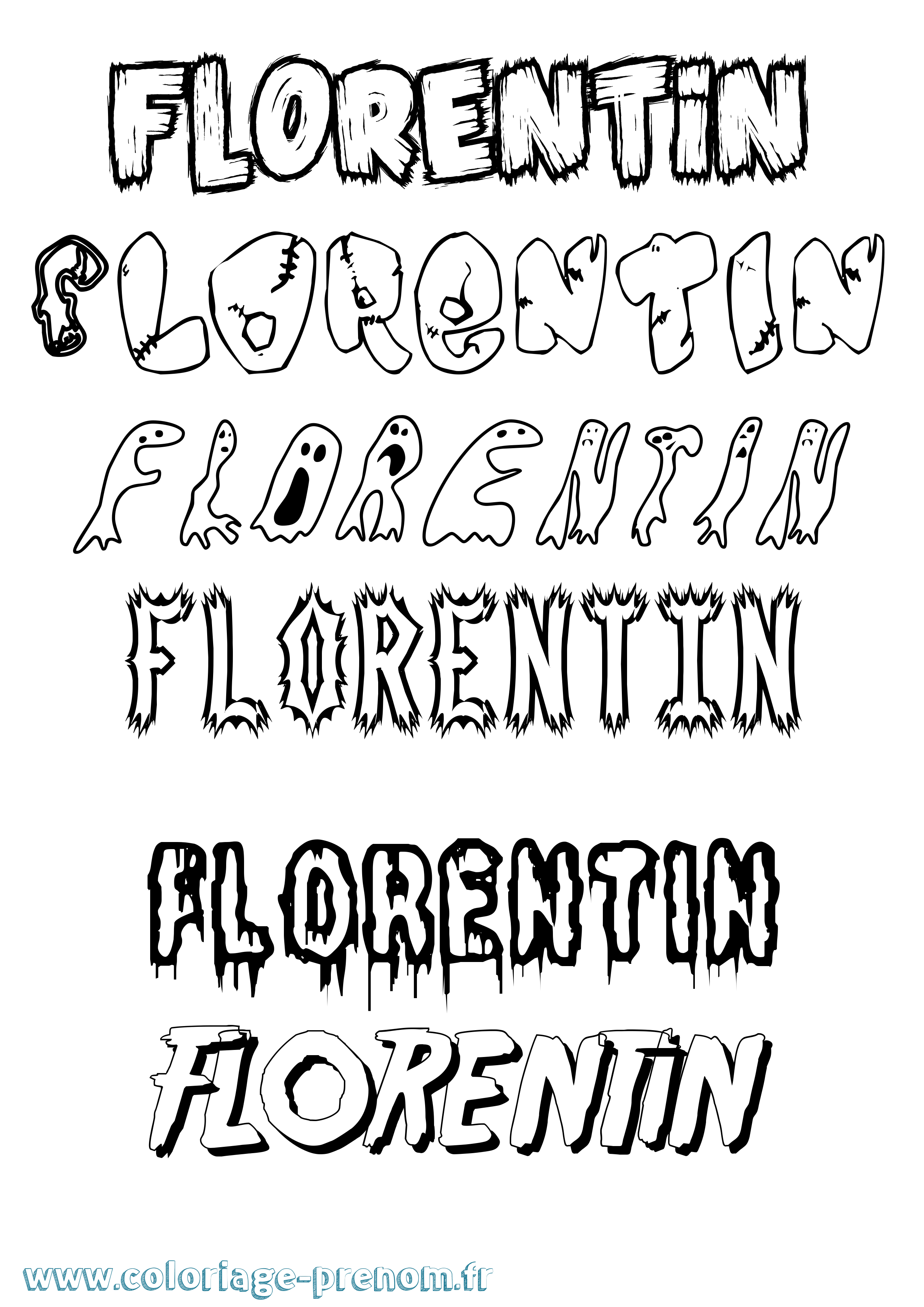 Coloriage prénom Florentin Frisson