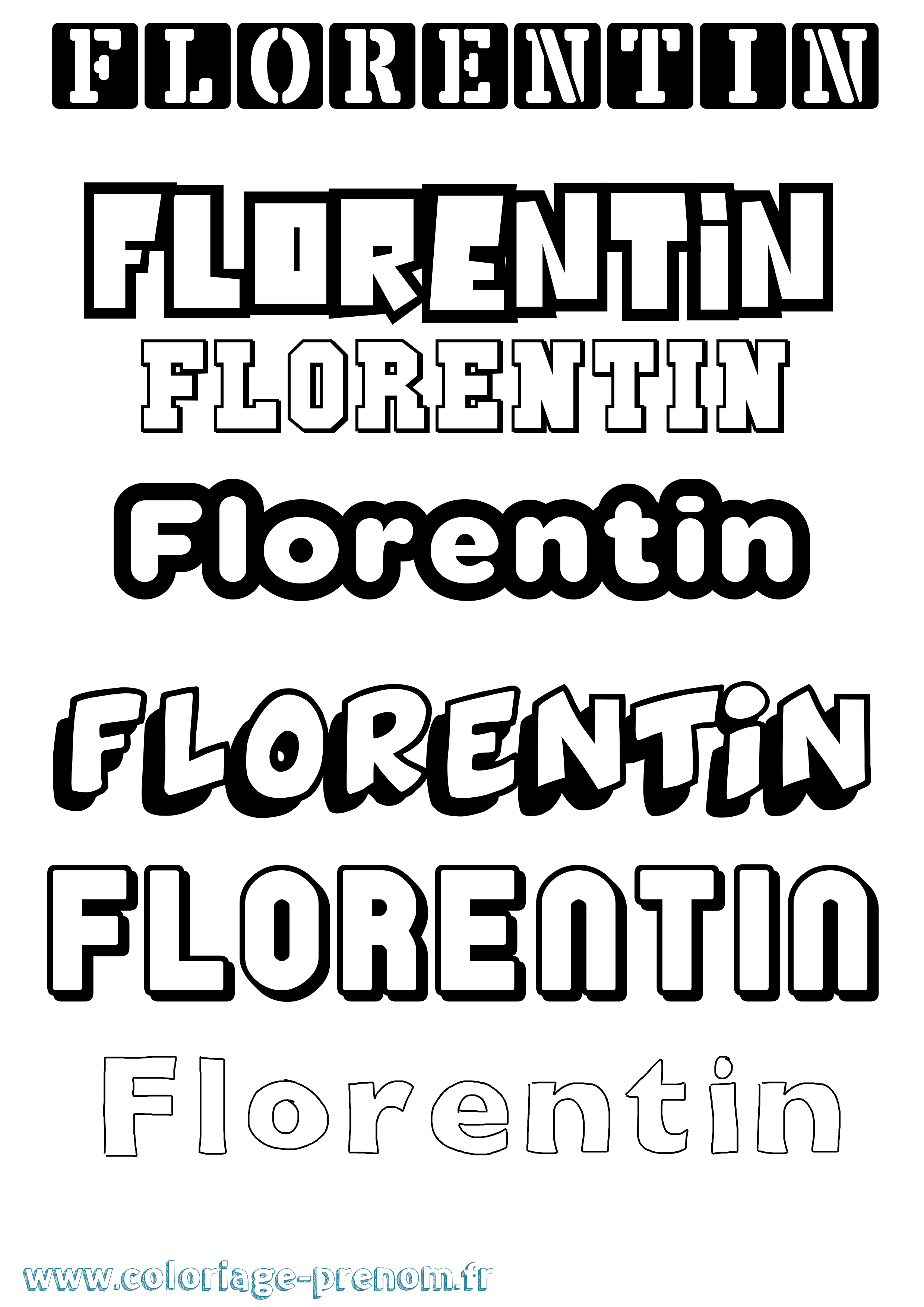 Coloriage prénom Florentin Simple