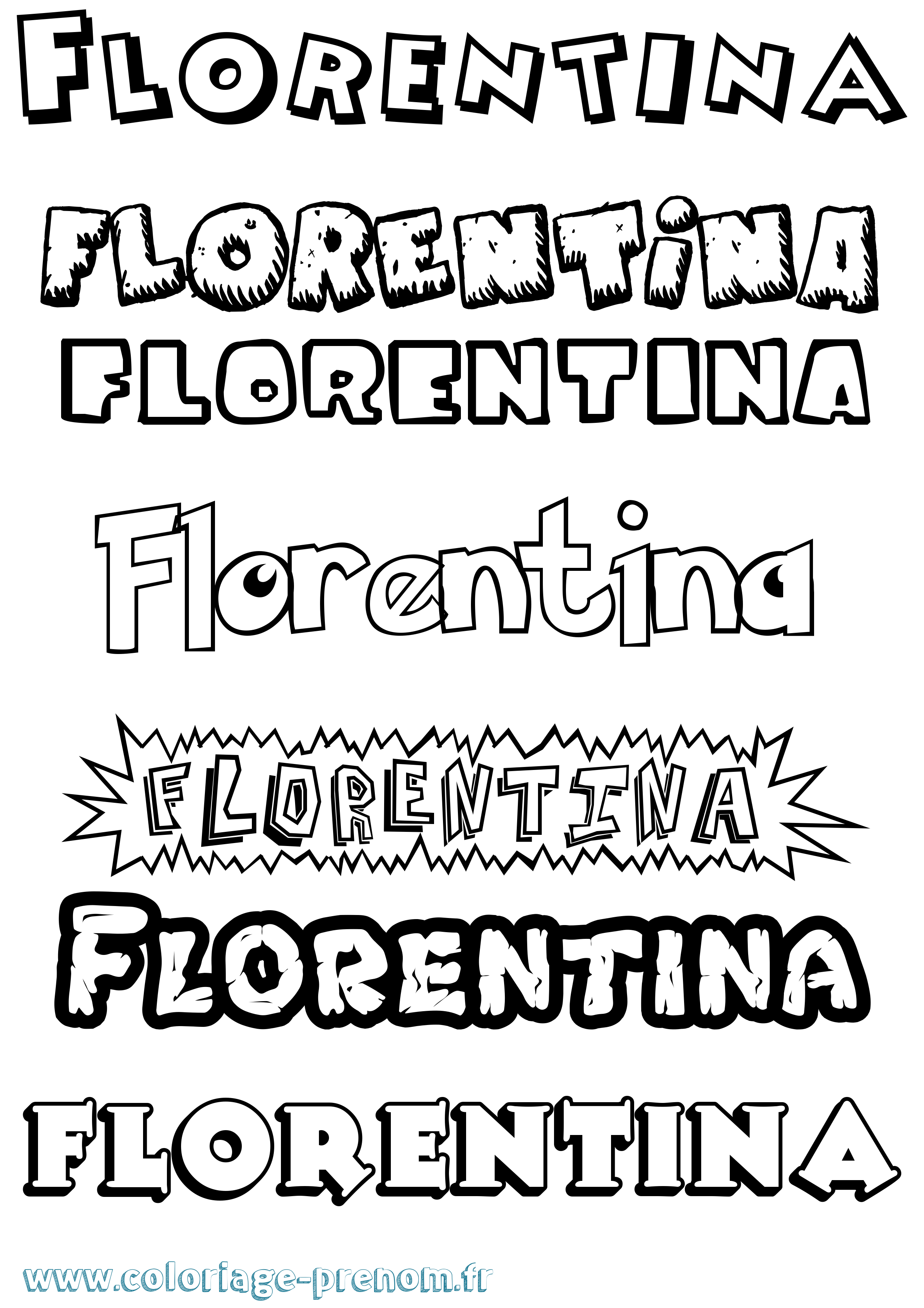 Coloriage prénom Florentina Dessin Animé