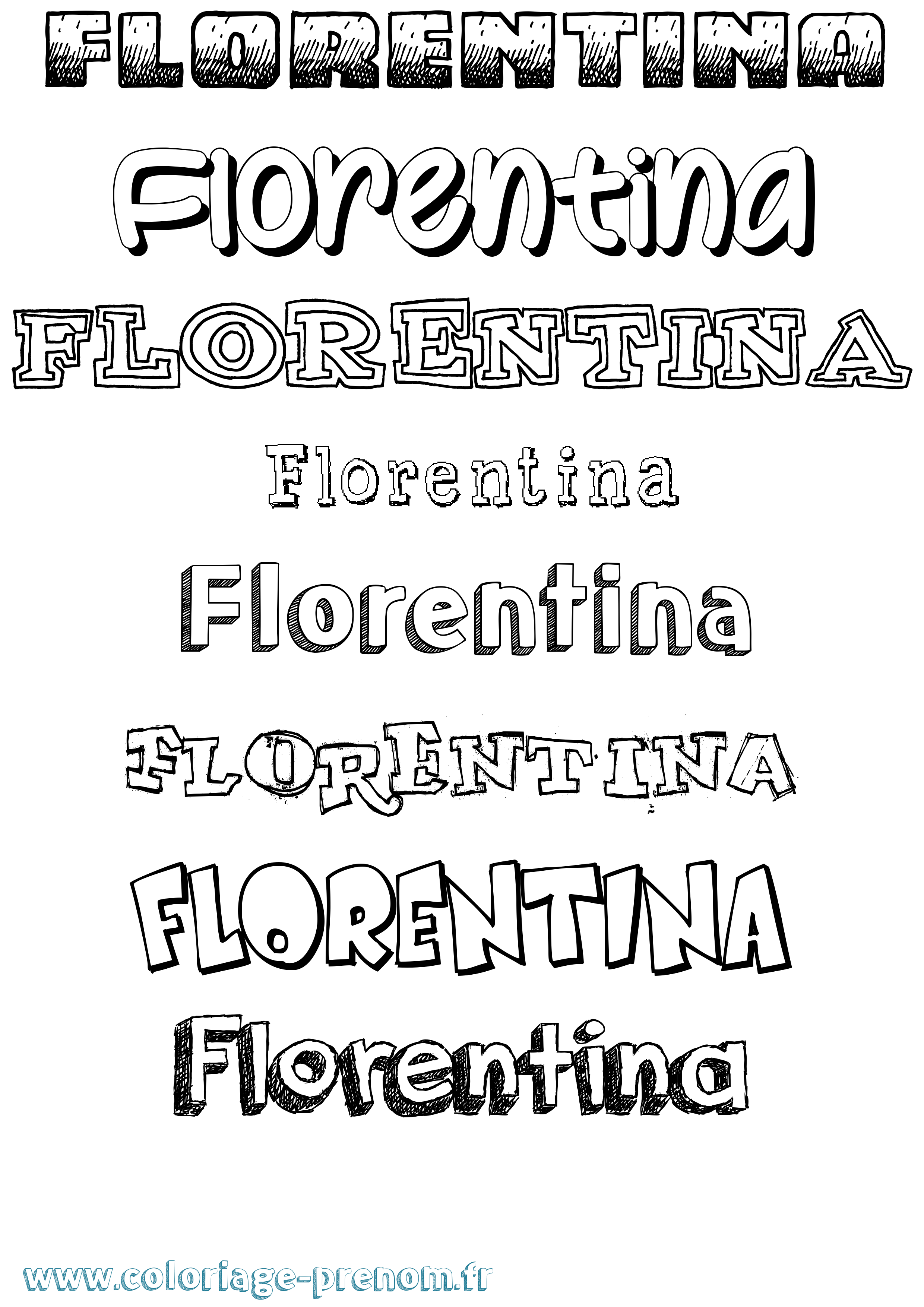 Coloriage prénom Florentina Dessiné