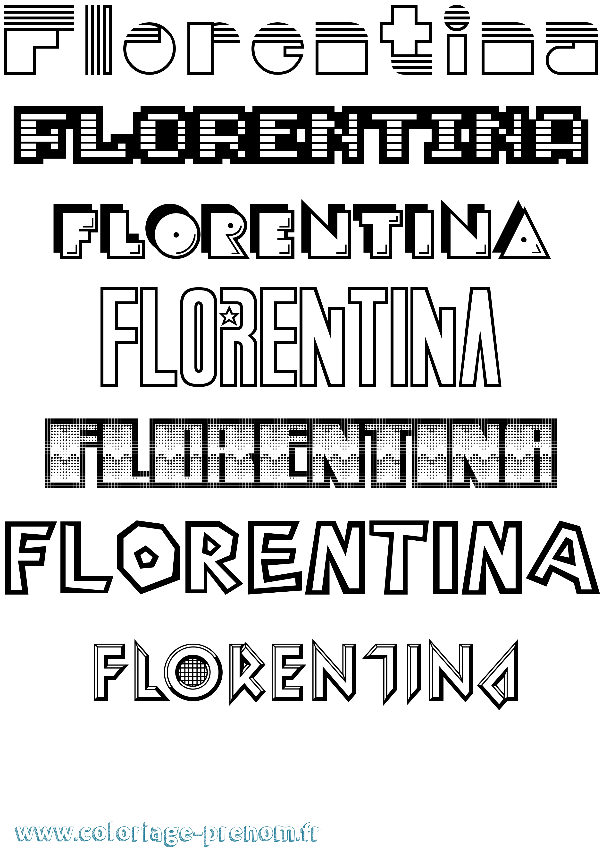 Coloriage prénom Florentina Jeux Vidéos