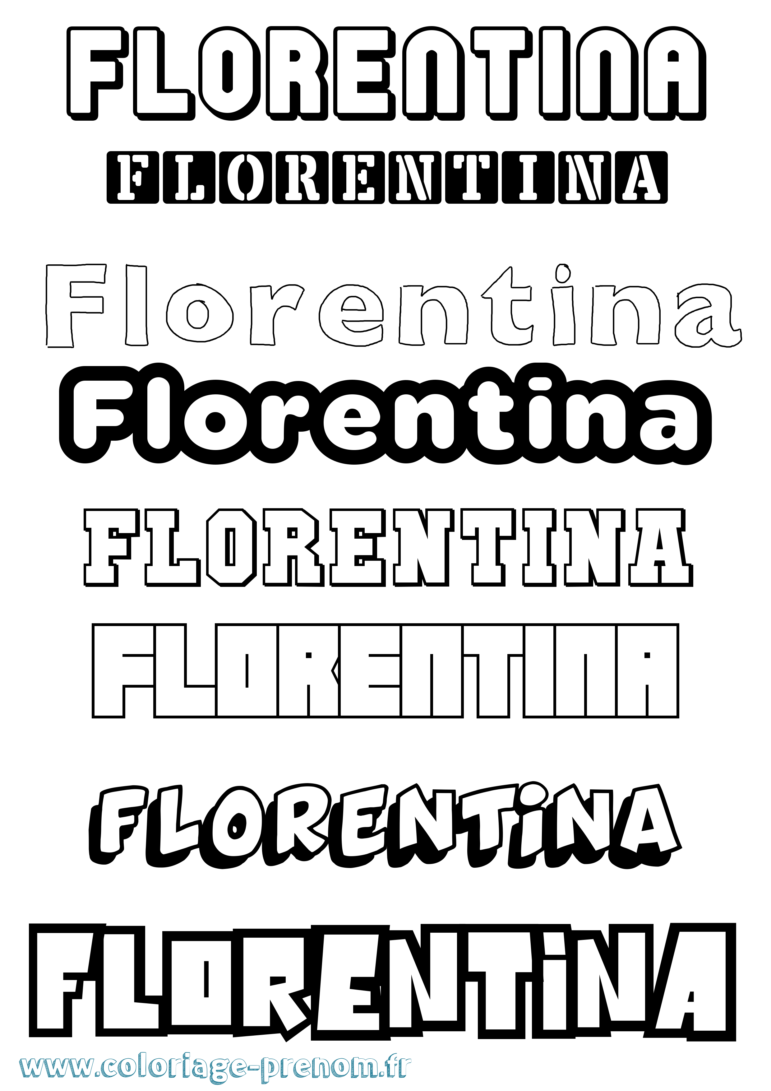 Coloriage prénom Florentina Simple