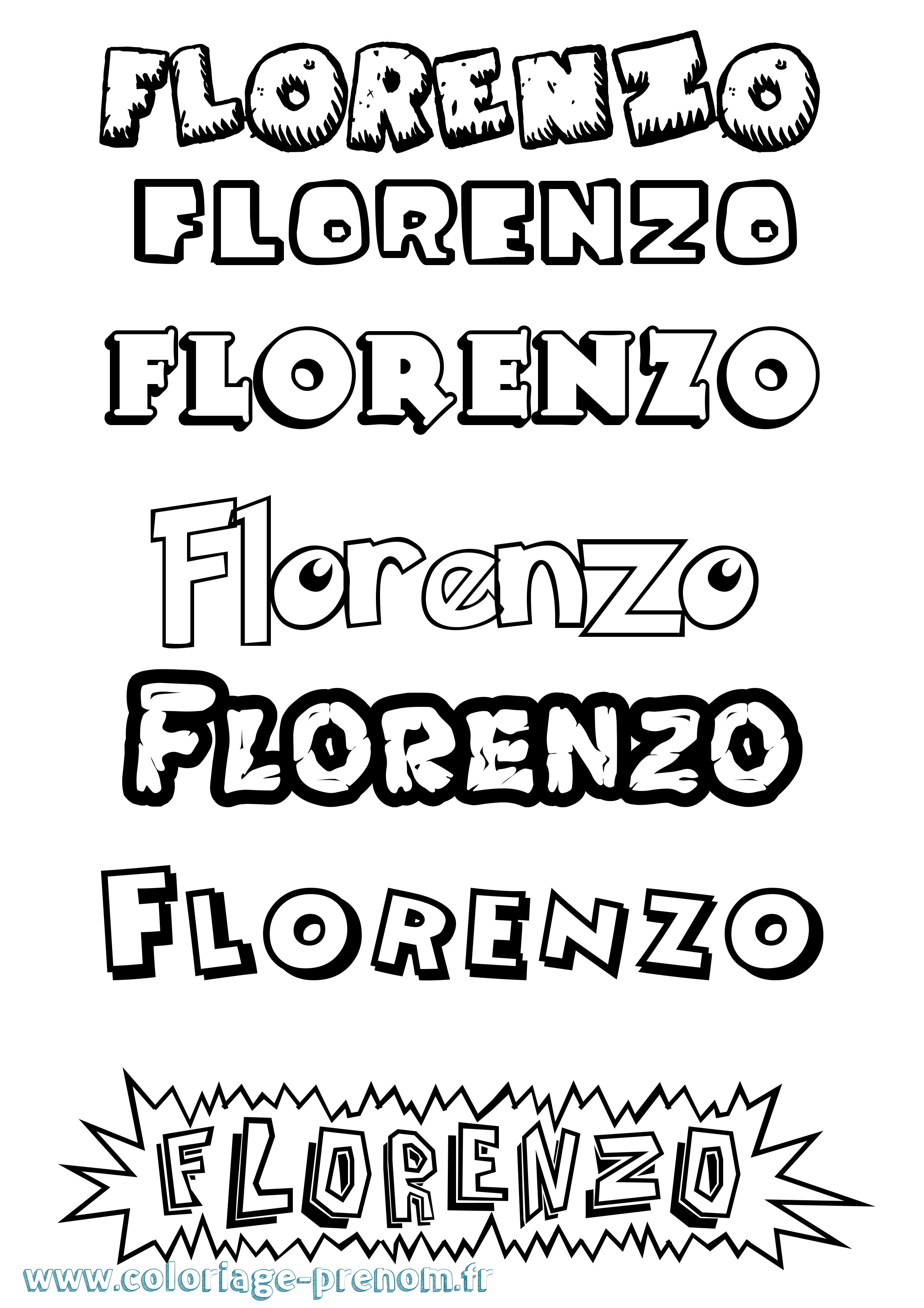 Coloriage prénom Florenzo Dessin Animé