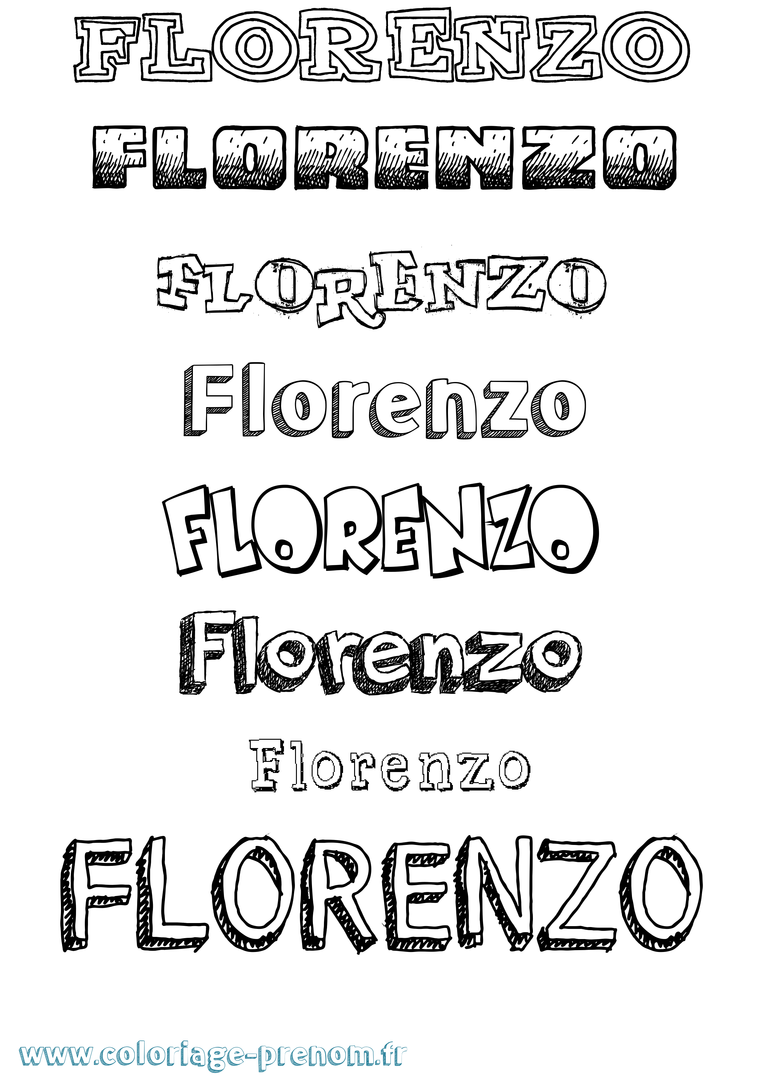 Coloriage prénom Florenzo Dessiné