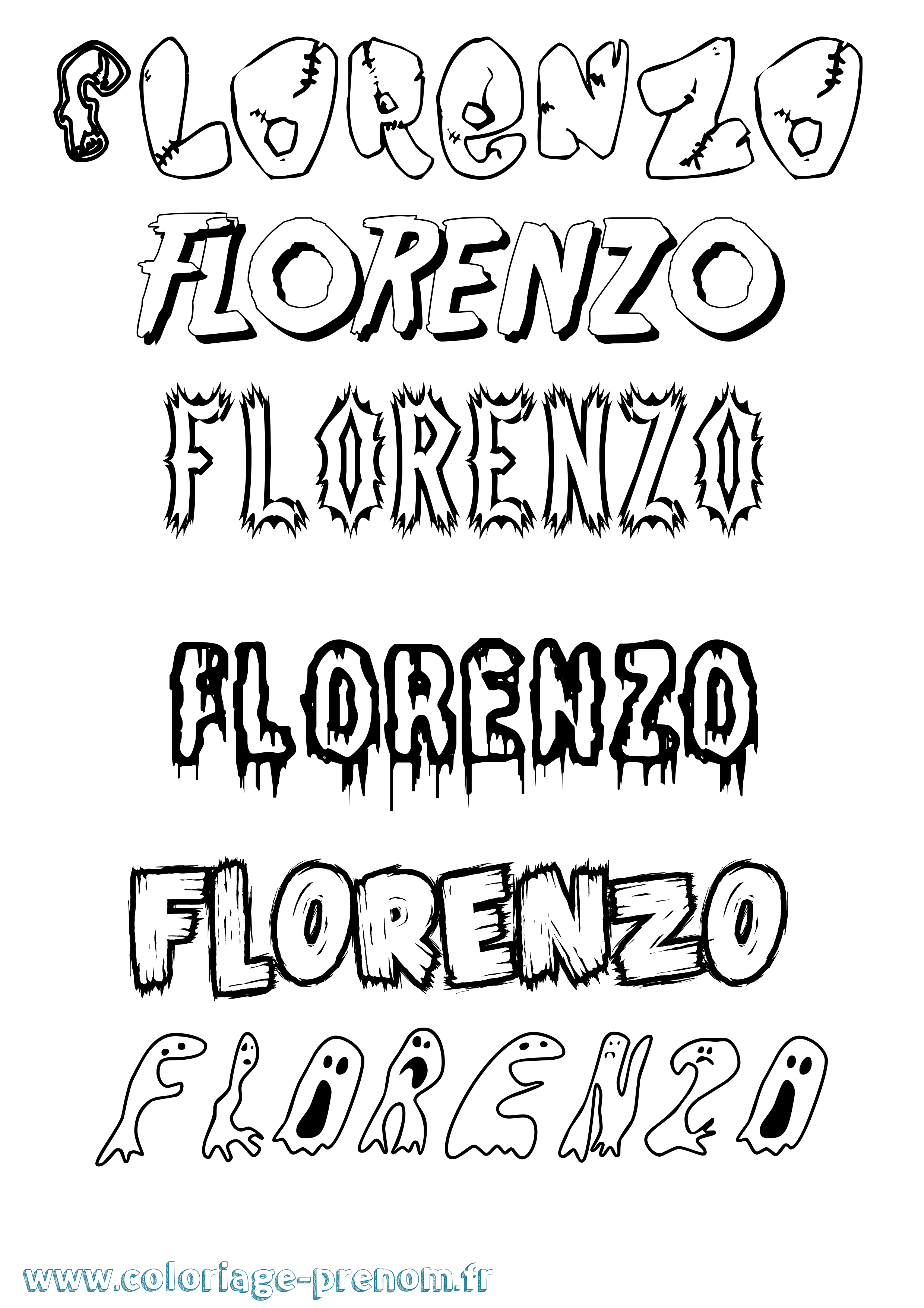 Coloriage prénom Florenzo Frisson