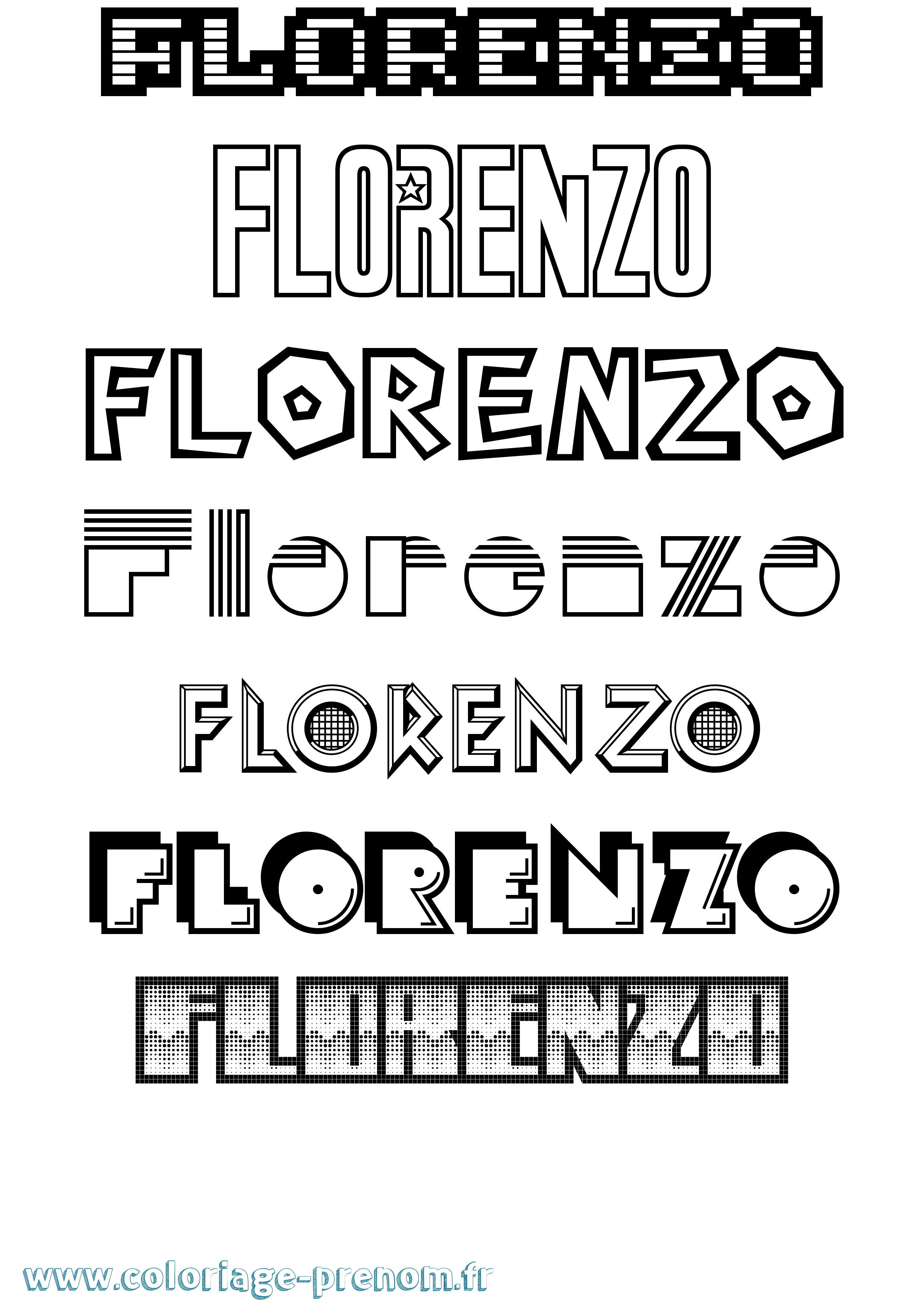 Coloriage prénom Florenzo Jeux Vidéos