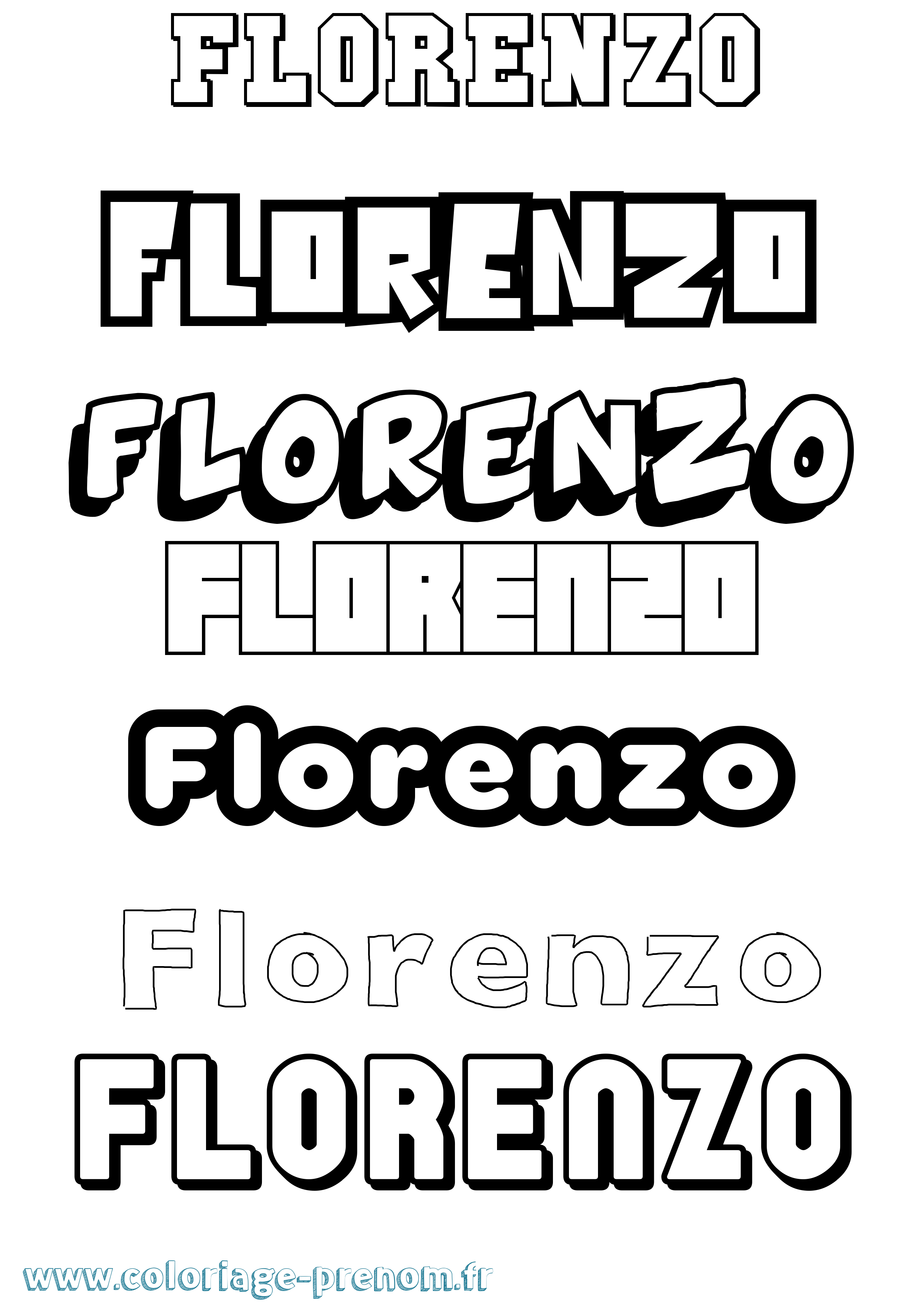 Coloriage prénom Florenzo Simple