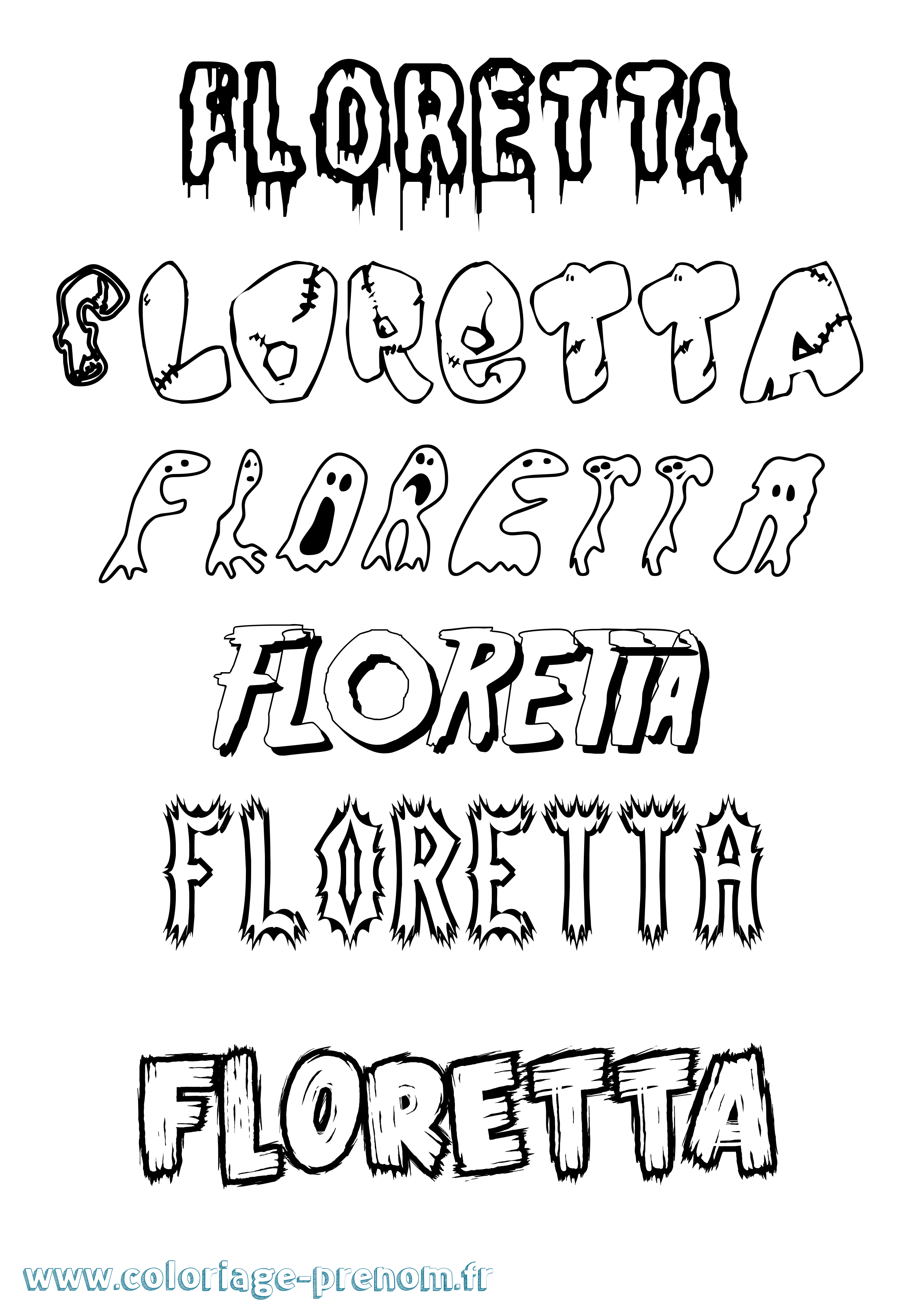 Coloriage prénom Floretta Frisson