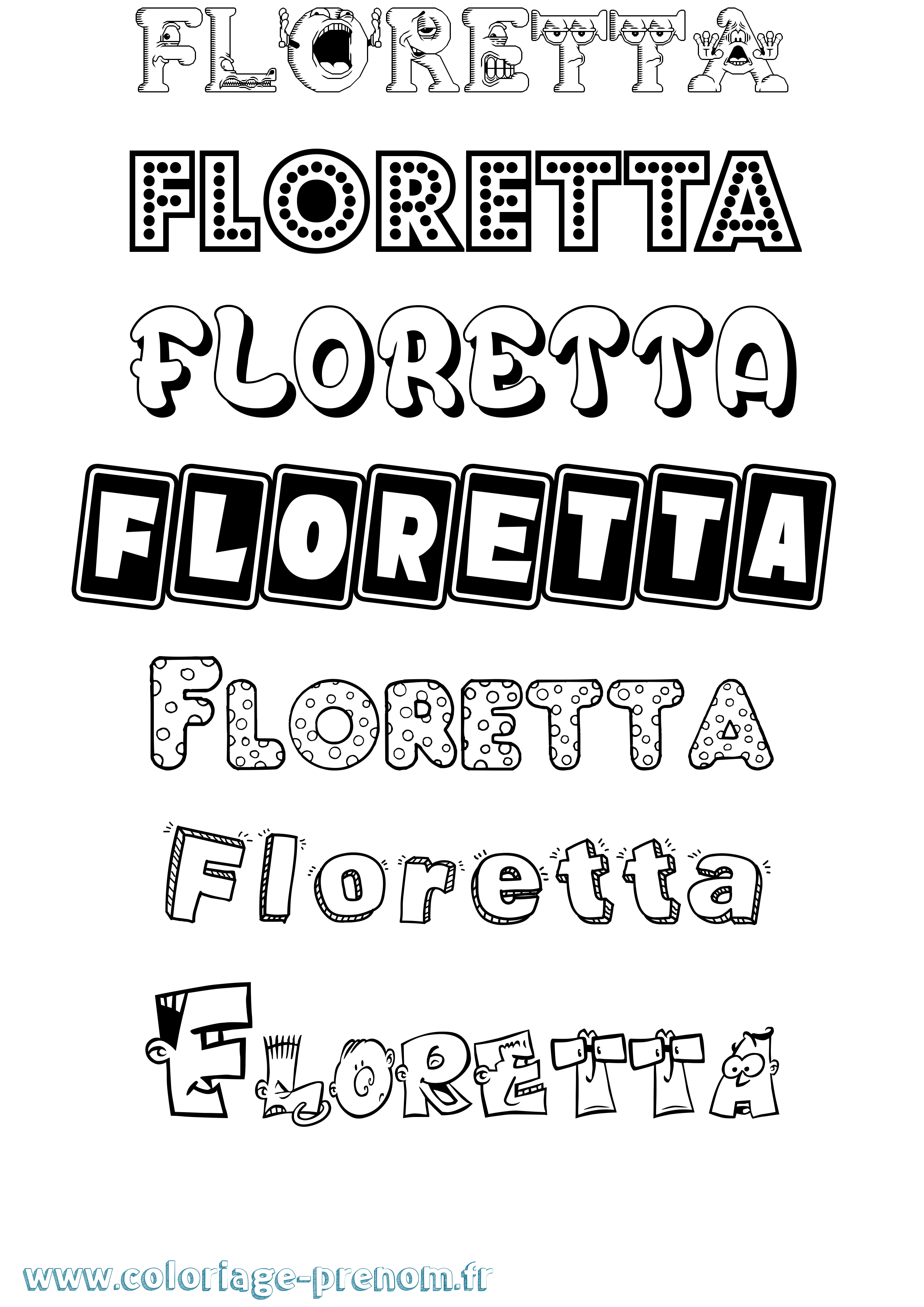 Coloriage prénom Floretta Fun