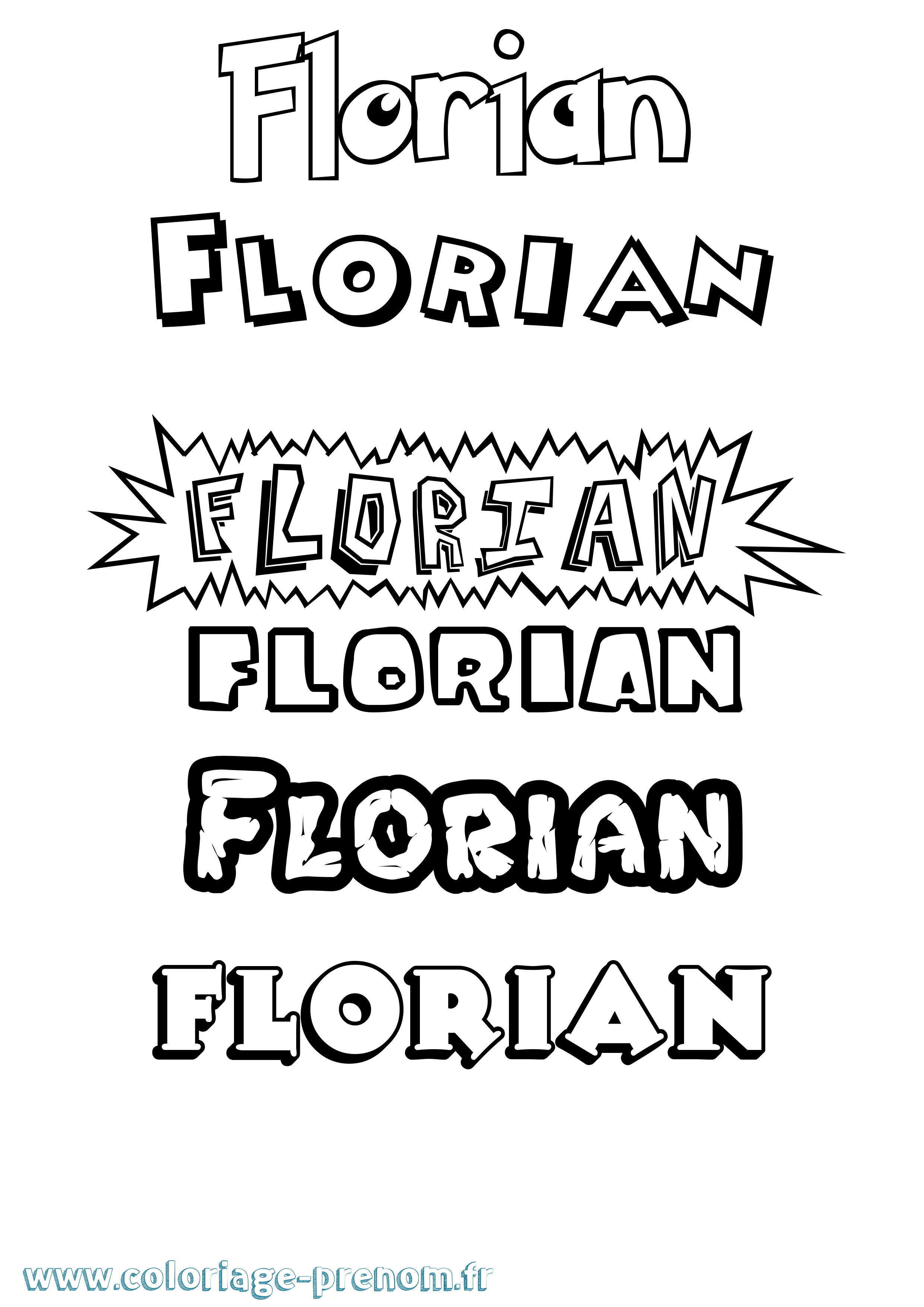 Coloriage Florian Dessin Animé Coloriage prénom Florian Dessin Animé