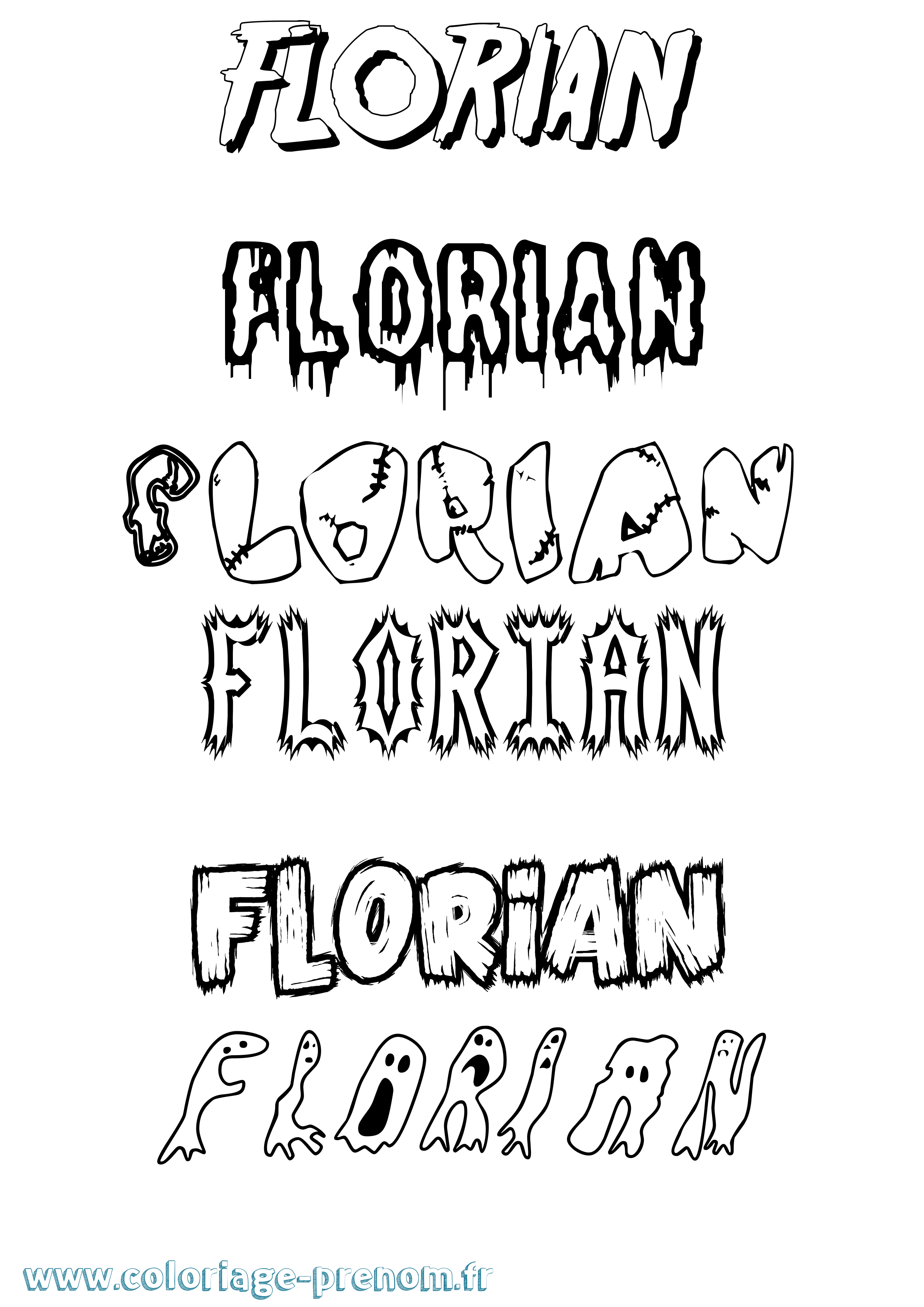 Coloriage prénom Florian Frisson