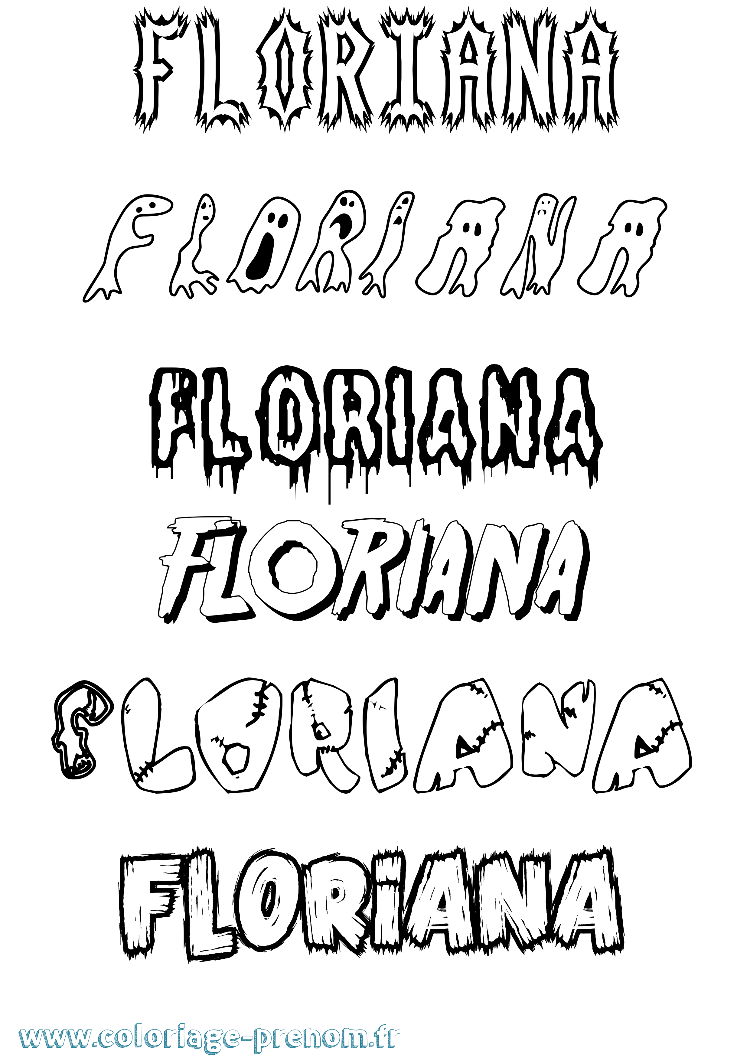 Coloriage Floriana Frisson Coloriage prénom Floriana Frisson