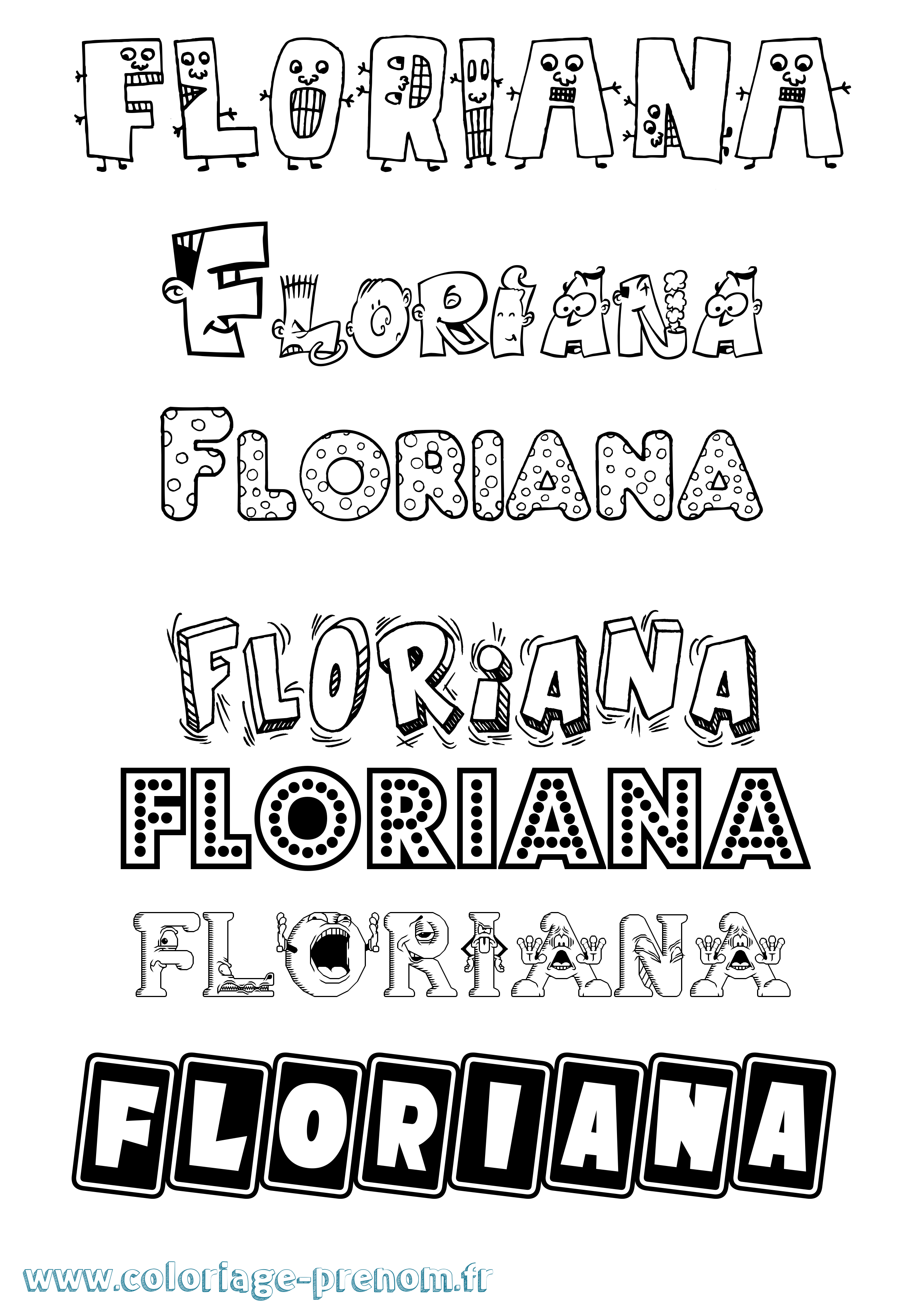 Coloriage Floriana Fun Coloriage prénom Floriana Fun