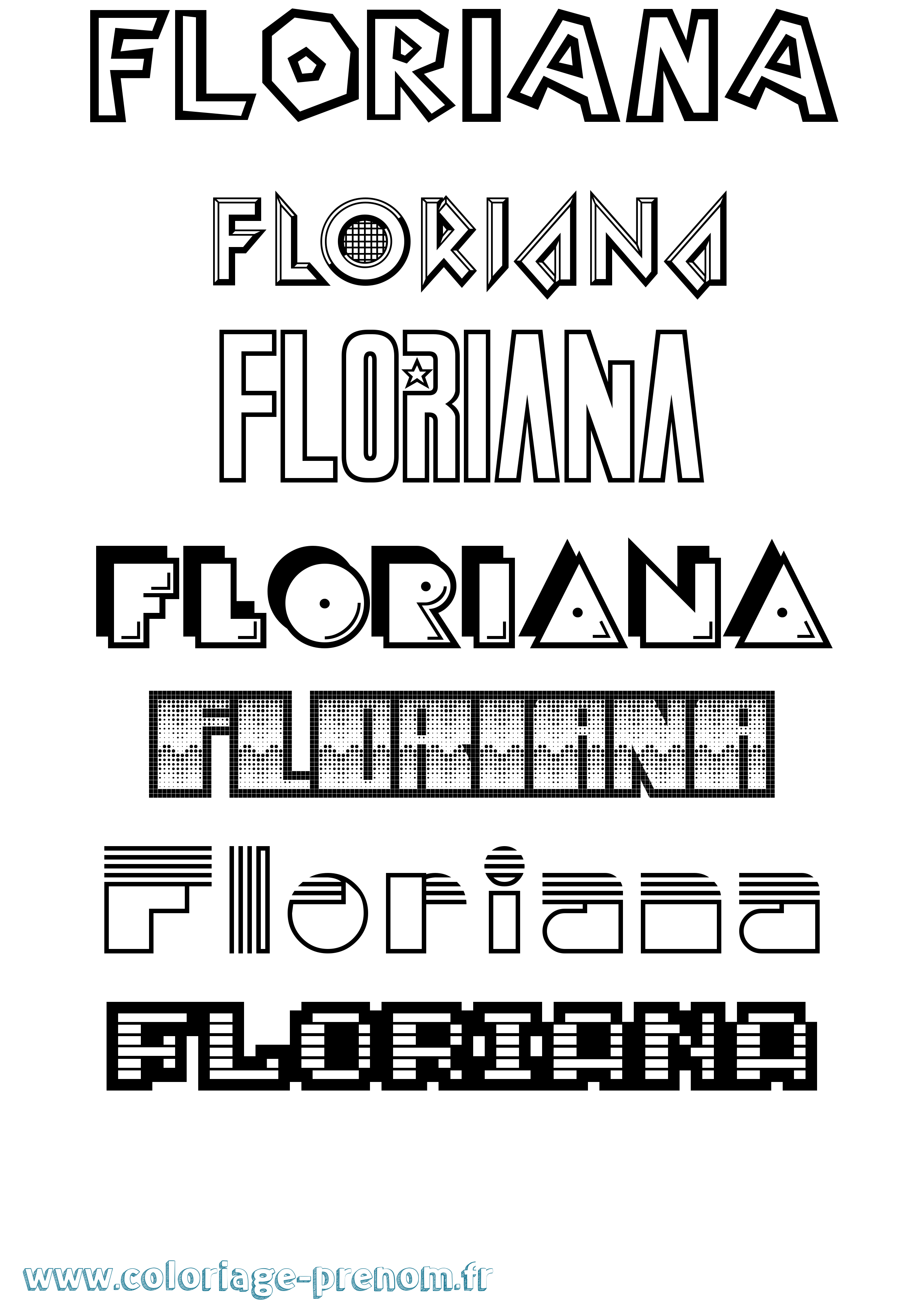 Coloriage Floriana Jeux Vidéos Coloriage prénom Floriana Jeux Vidéos