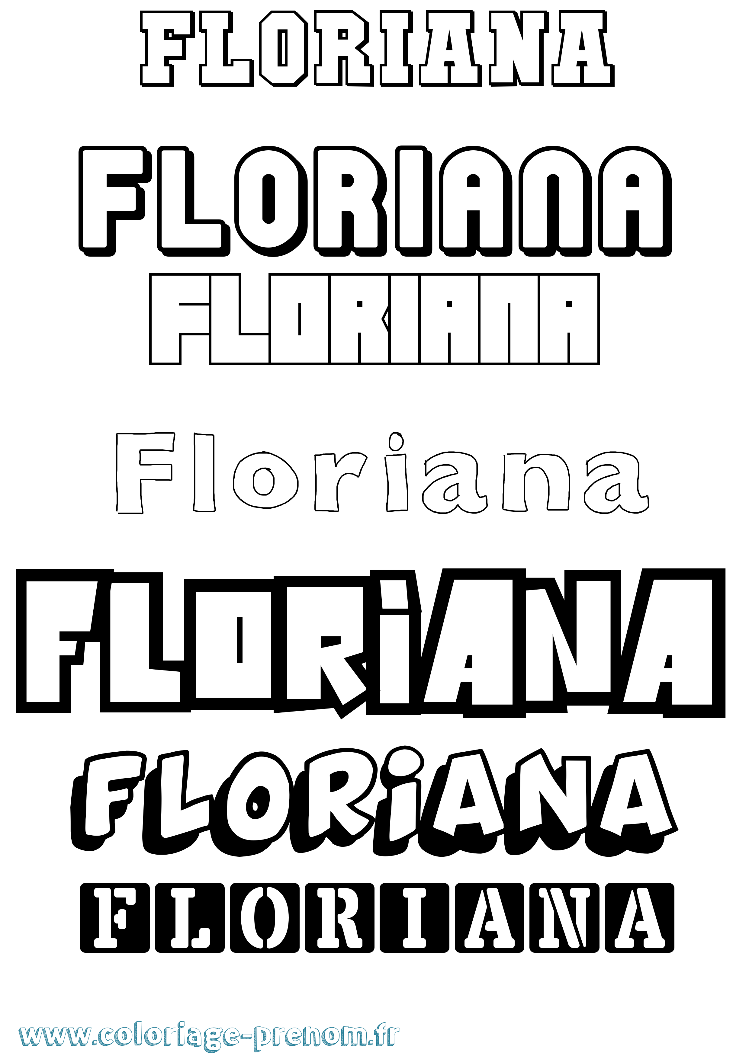 Coloriage Floriana Simple Coloriage prénom Floriana Simple